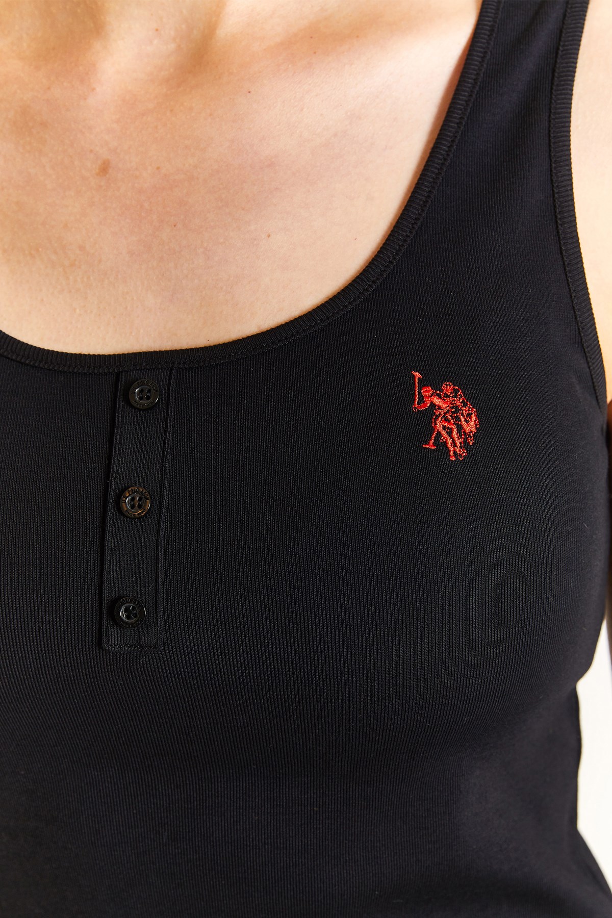 U.S. Polo Assn. Kadın Tişört 50280059-VR046 Siyah