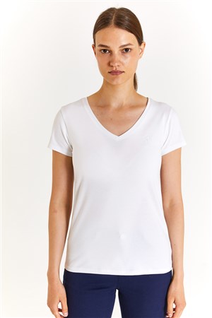 U.S. Polo Assn. Kadın Ex.Slim Tişört 50280068-VR013 Beyaz