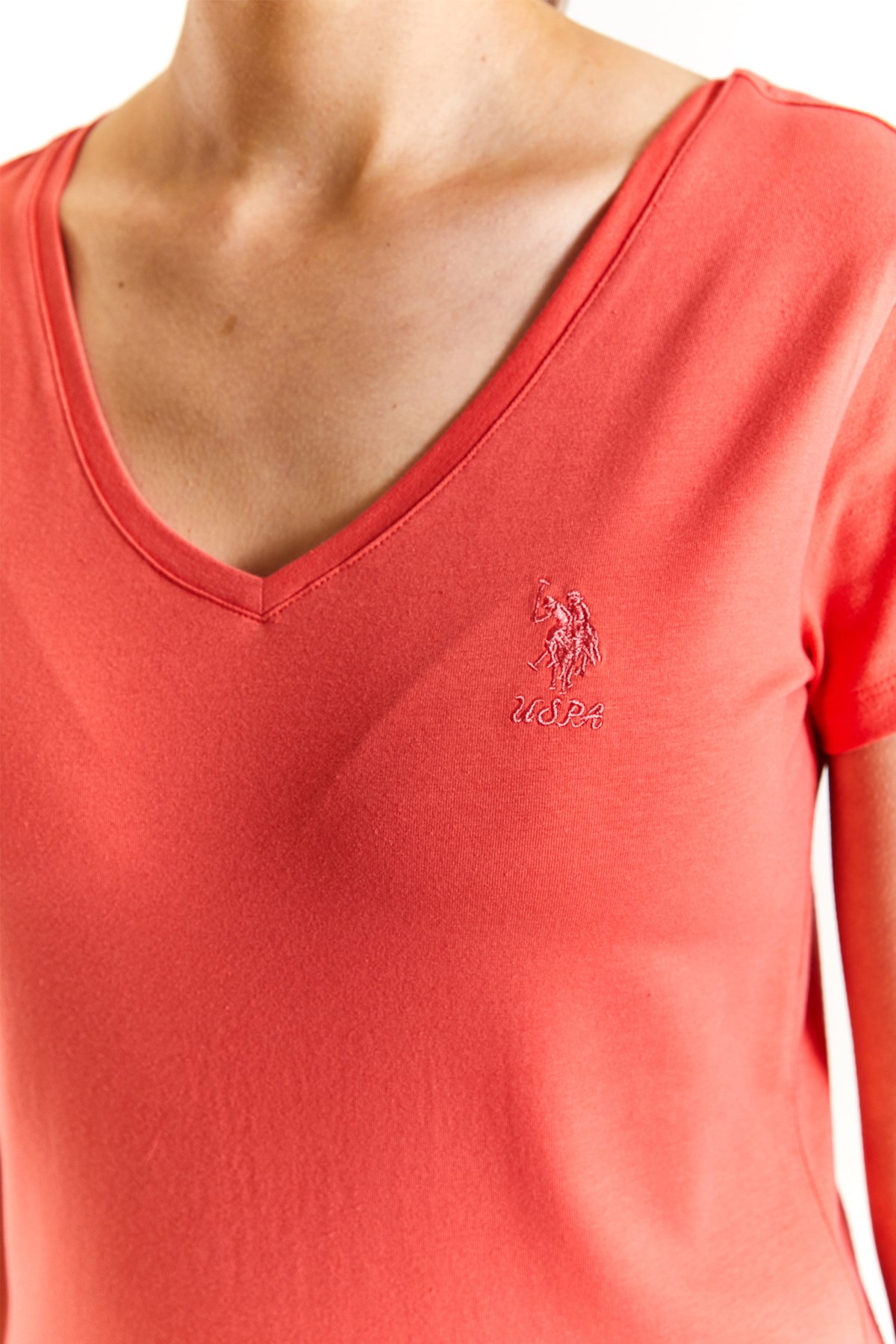 U.S. Polo Assn. Kadın Ex.Slim Tişört 50280068-VR030 Kırmızı