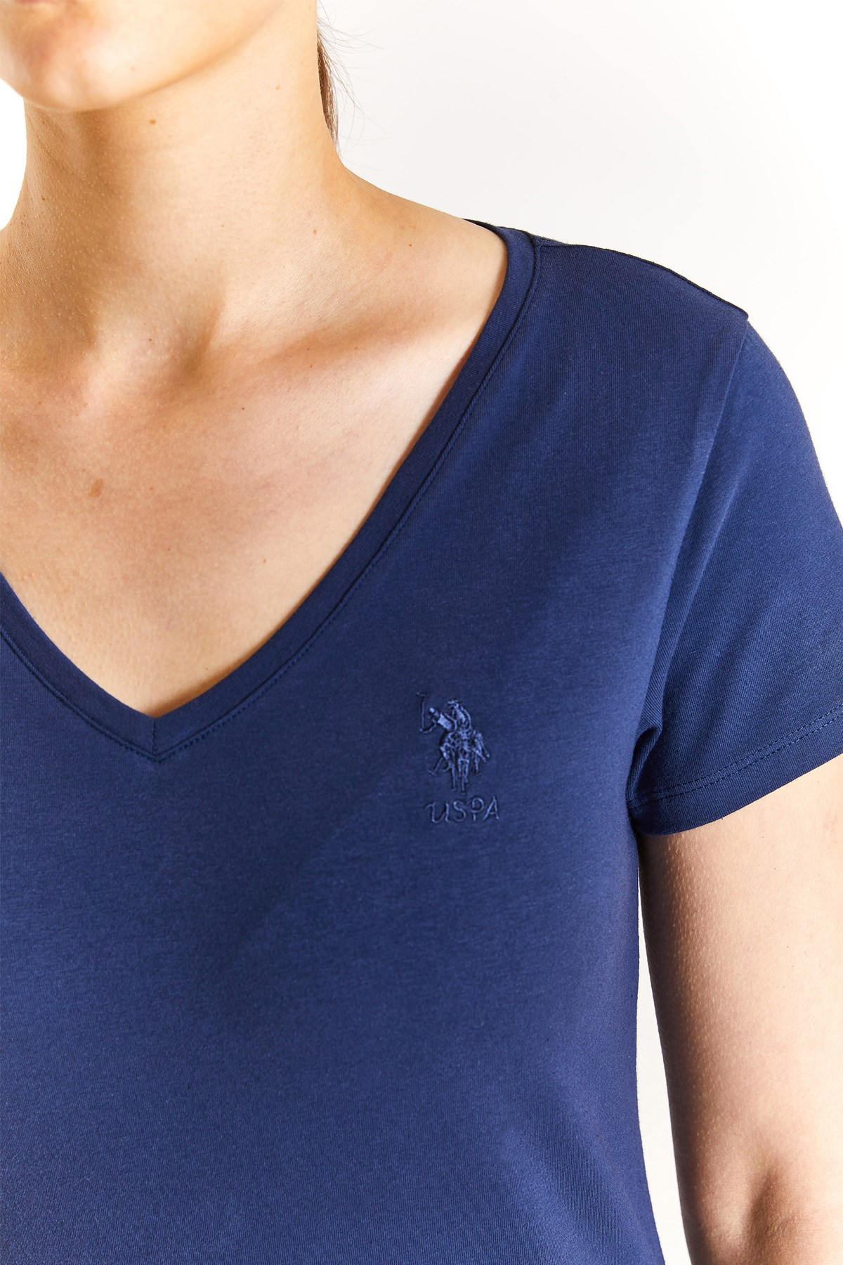 U.S. Polo Assn. Kadın Ex.Slim Tişört 50280068-VR033 Lacivert