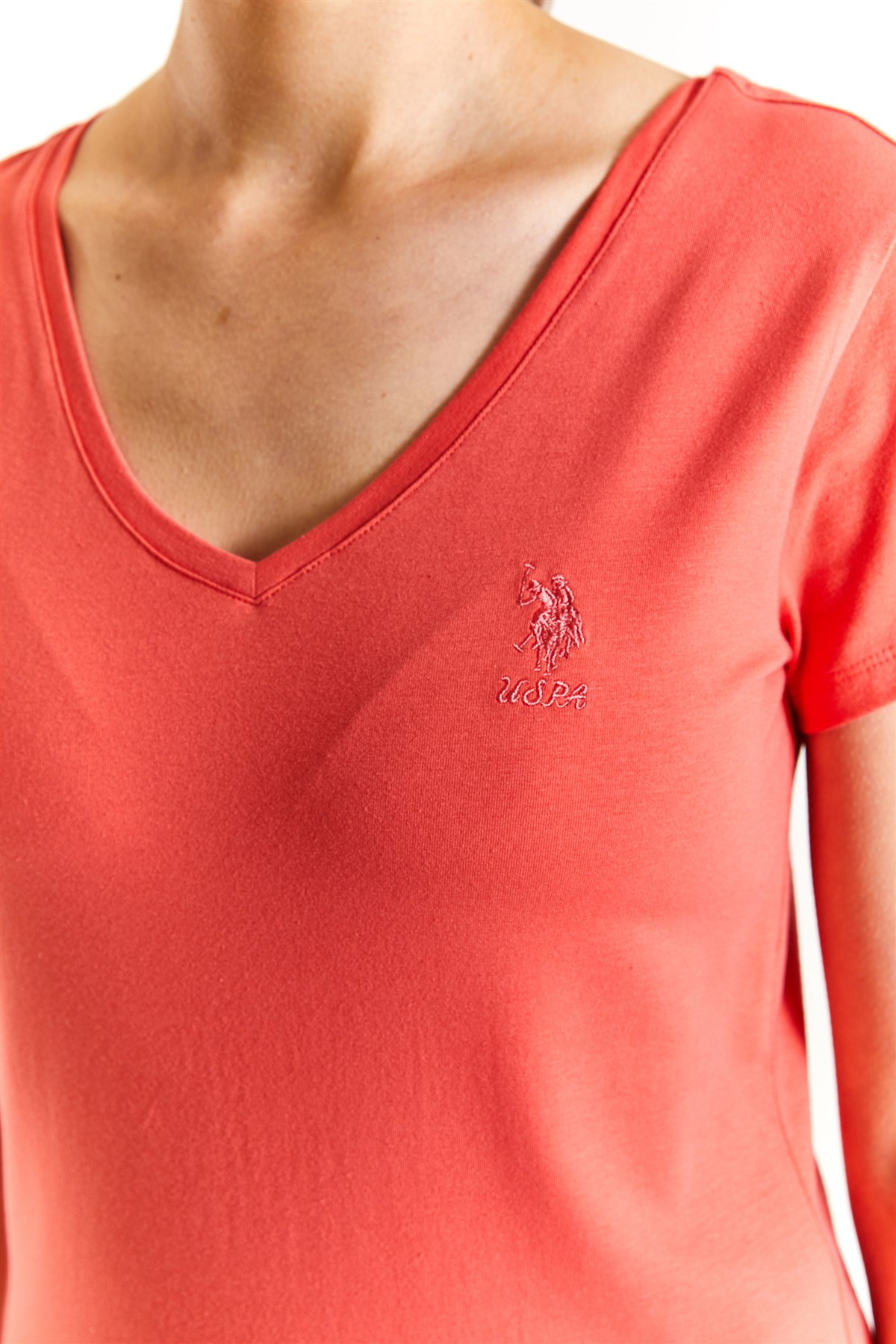 U.S. Polo Assn. Kadın Ex.Slim Tişört 50280068-VR039 Kırmızı
