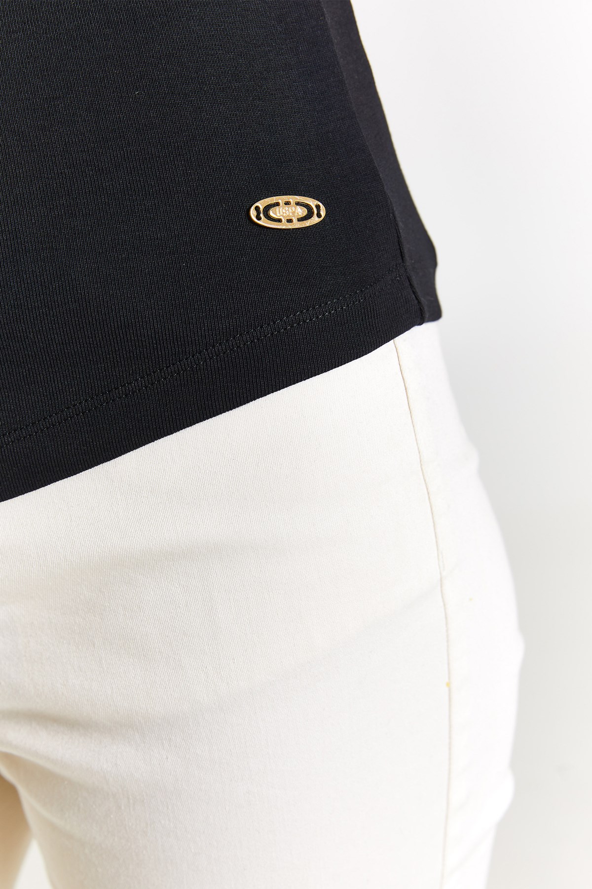 U.S. Polo Assn. Kadın Tişört 50280072-VR046 Siyah