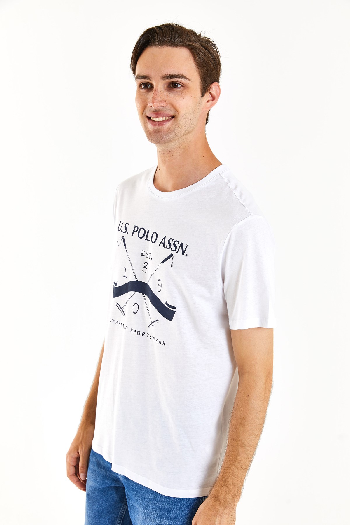 U.S. Polo Assn. Erkek Tişört 50281045-VR013 Beyaz