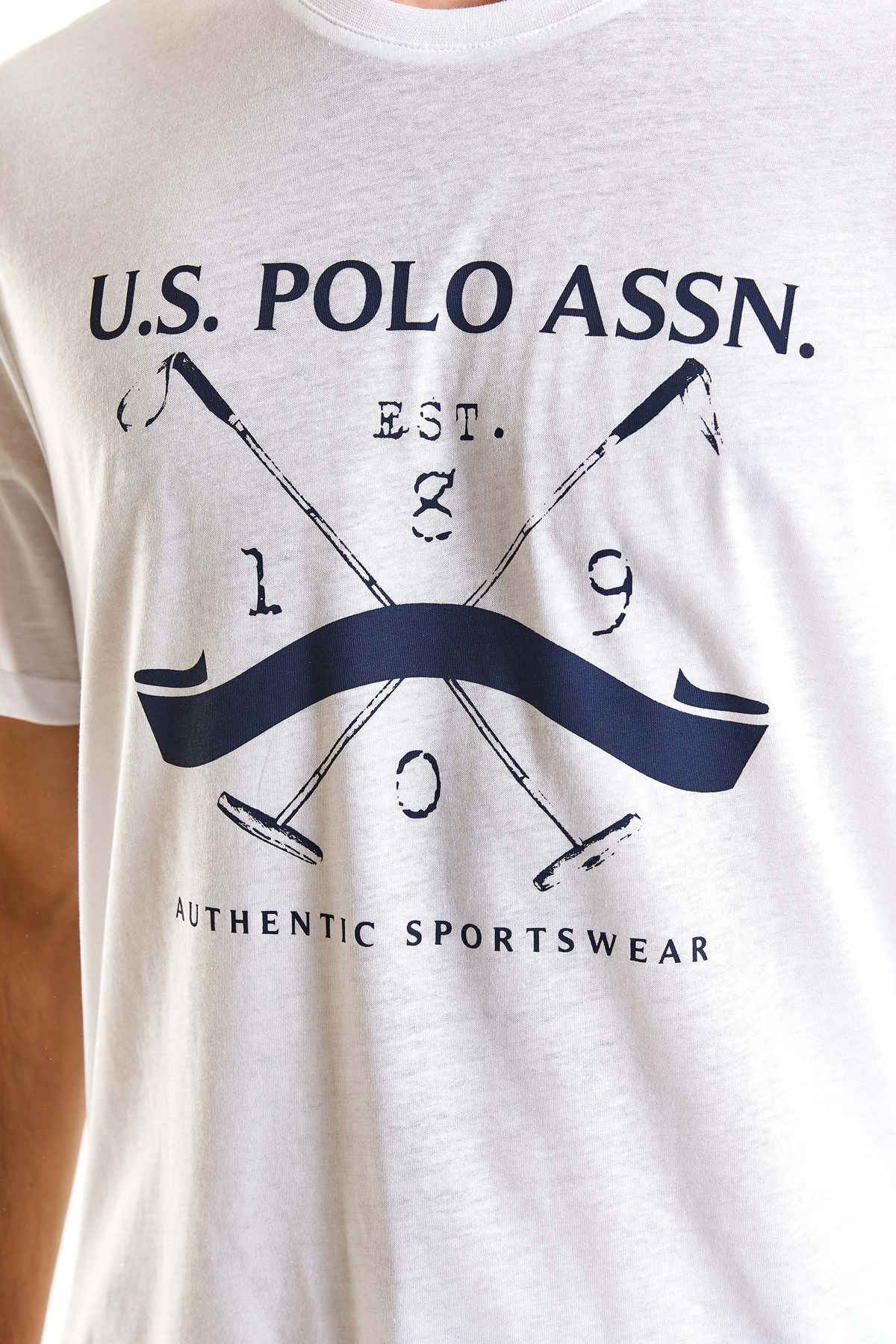 U.S. Polo Assn. Erkek Tişört 50281045-VR013 Beyaz