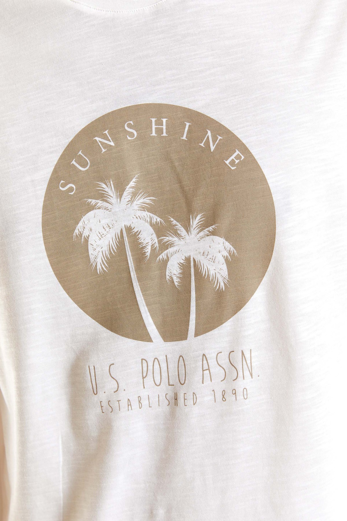 U.S. Polo Assn. Erkek Tişört 50281049-VR019 Ekru