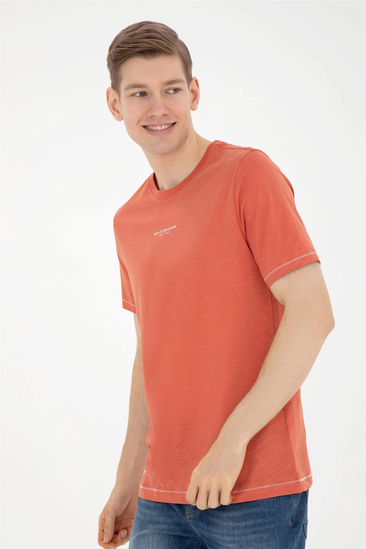 U.S. Polo Assn. Erkek Regular Tişört 50281052-VR042 Pembe