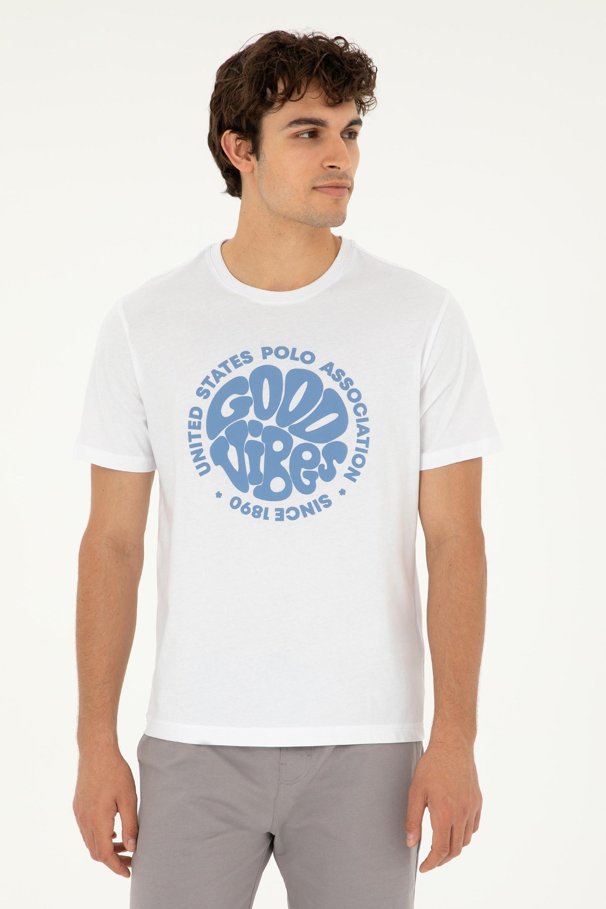 U.S. Polo Assn. Erkek Tişört  50281078-VR013 Beyaz