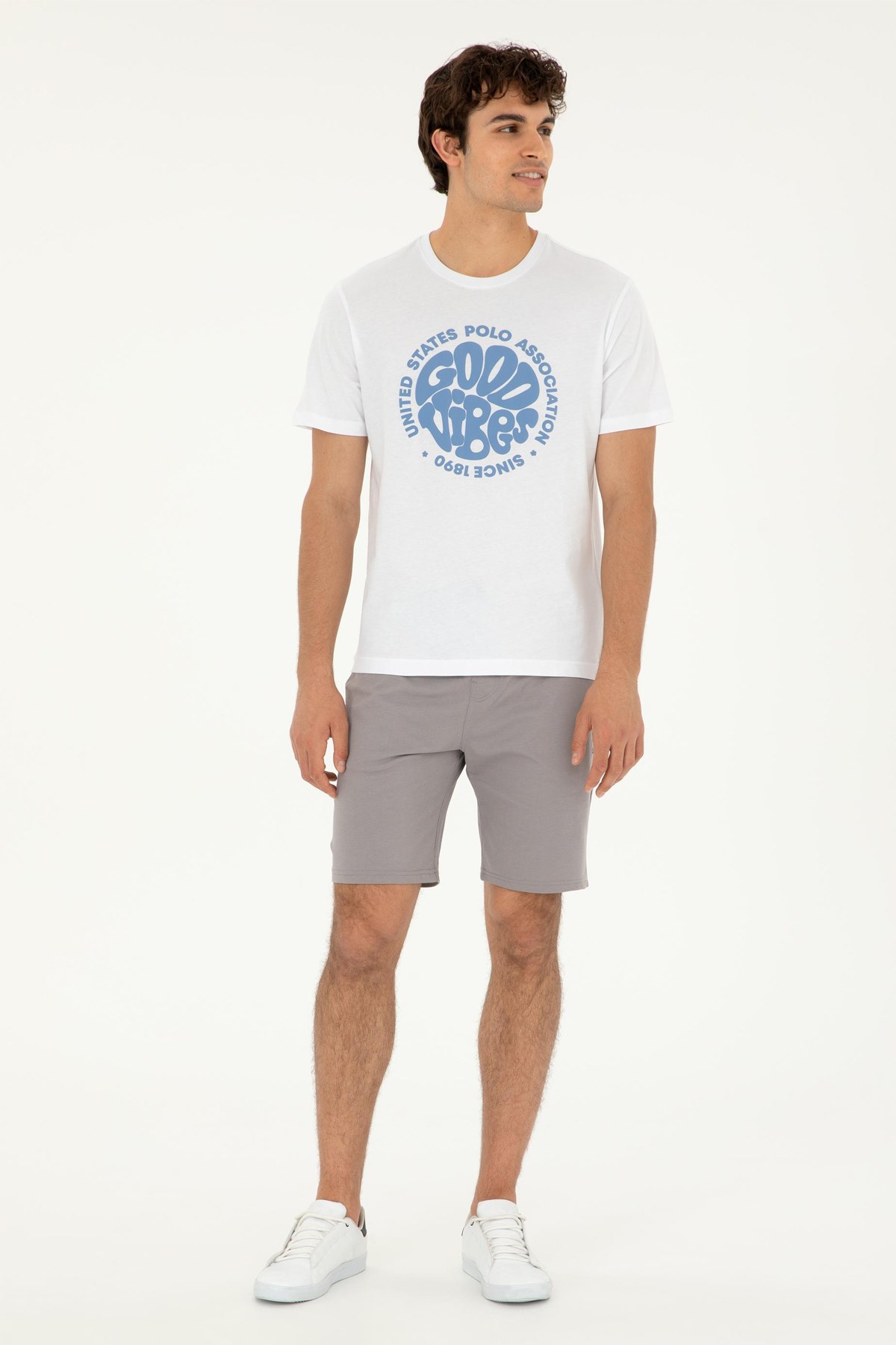 U.S. Polo Assn. Erkek Tişört  50281078-VR013 Beyaz