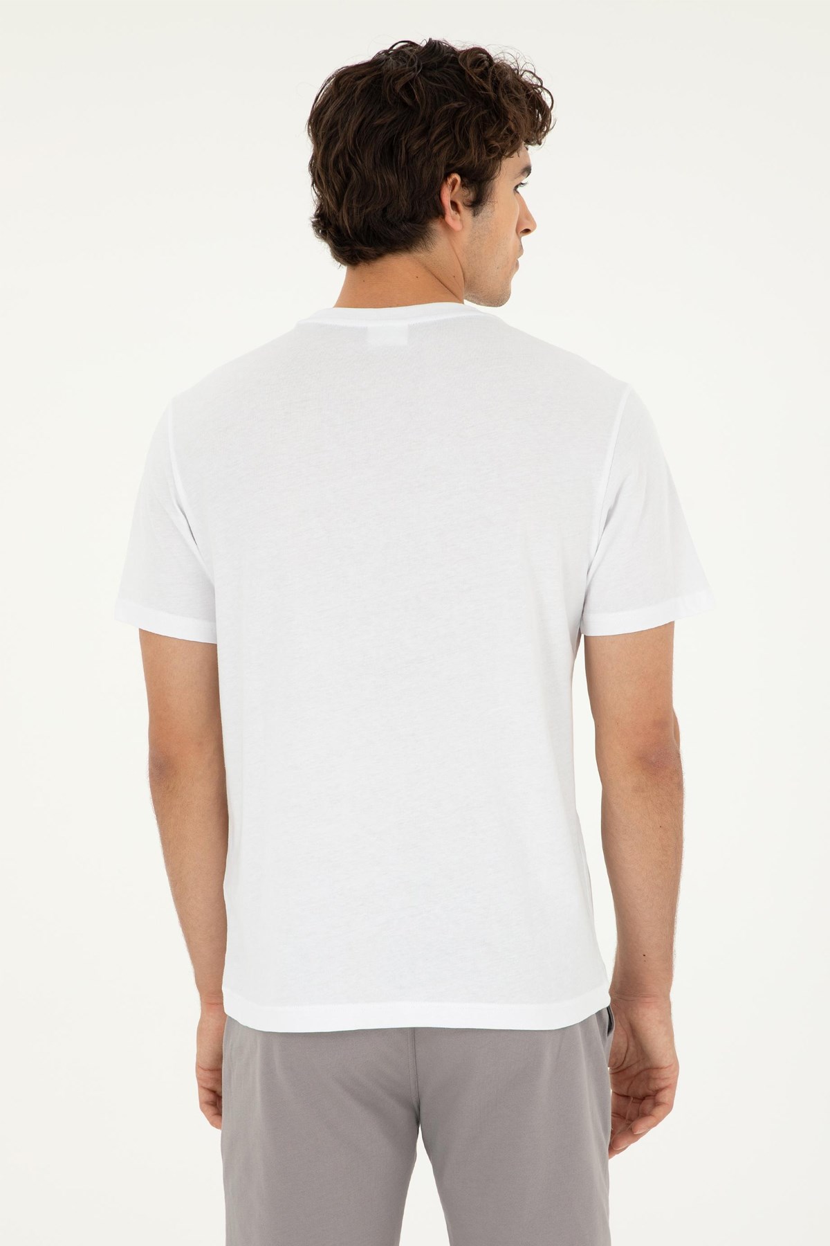 U.S. Polo Assn. Erkek Tişört  50281078-VR013 Beyaz
