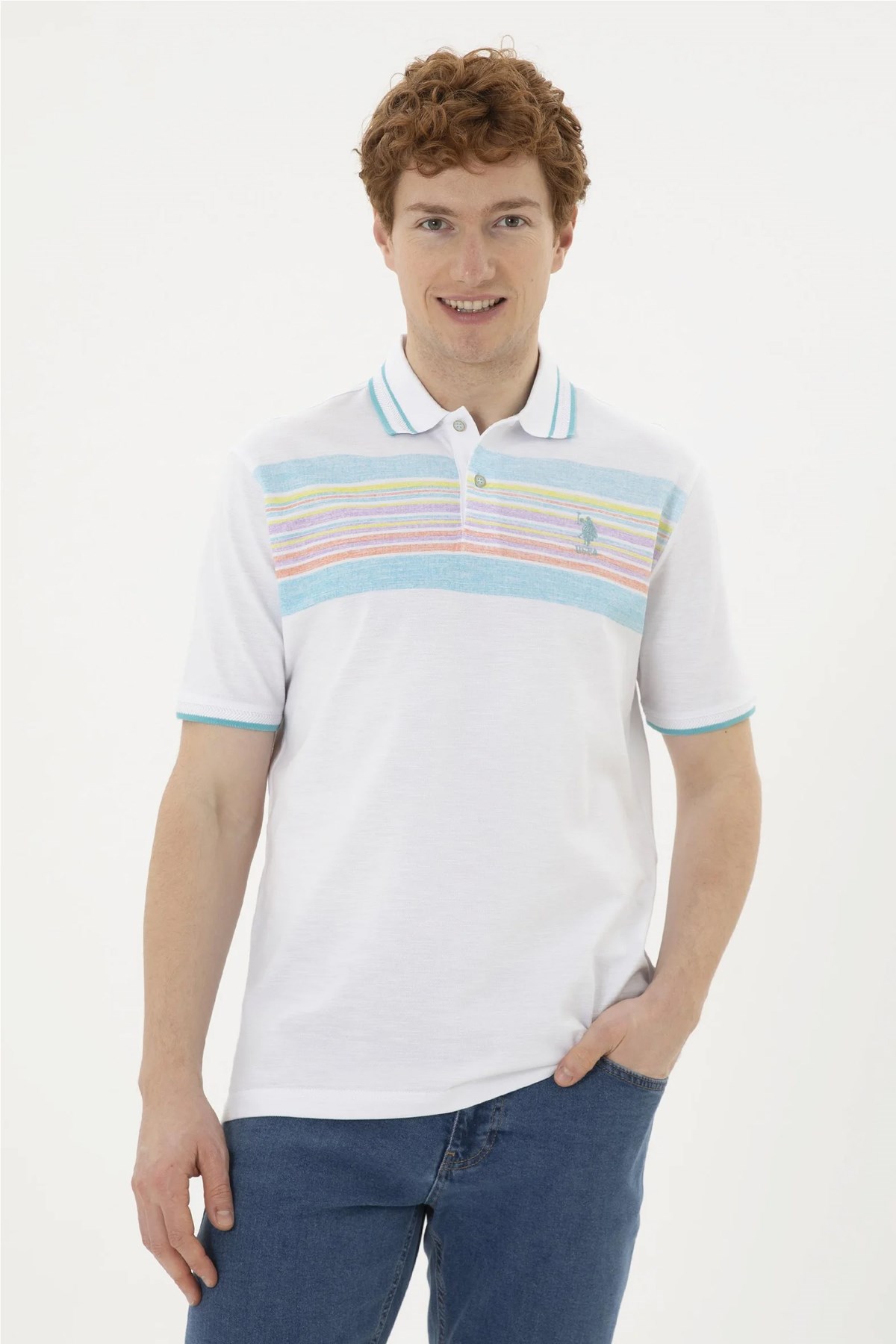 U.S. Polo Assn. Erkek Tişört 50281516-VR013 Beyaz