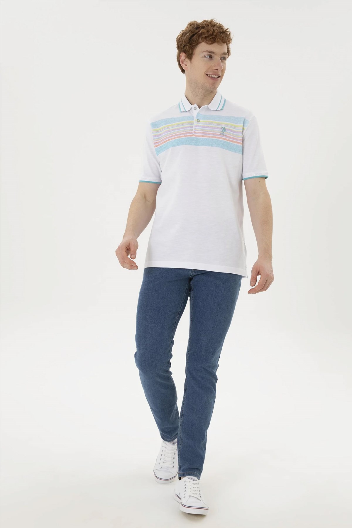 U.S. Polo Assn. Erkek Tişört 50281516-VR013 Beyaz