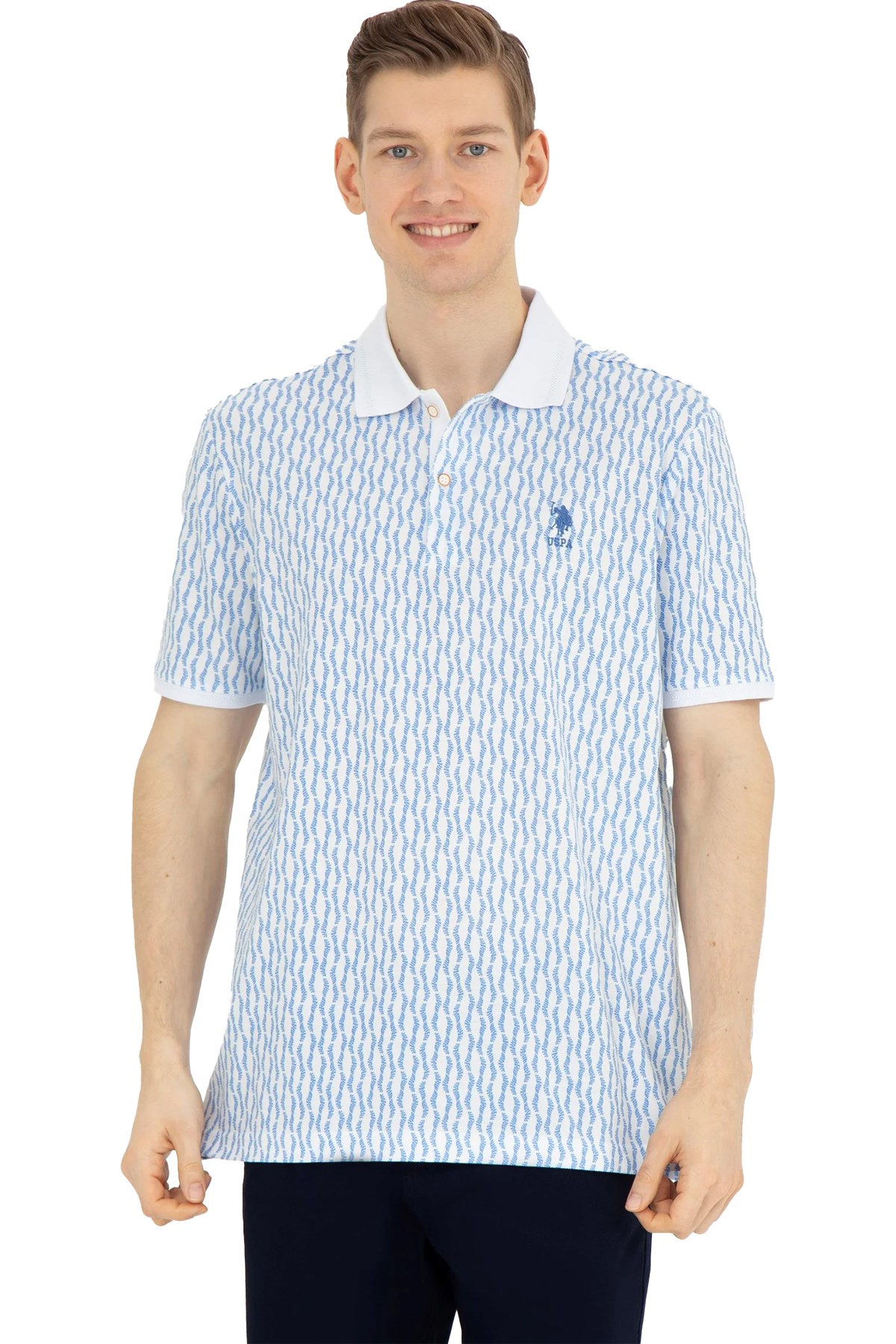 U.S. Polo Assn. Erkek Regular Tişört 50281520-VR032 Mavi