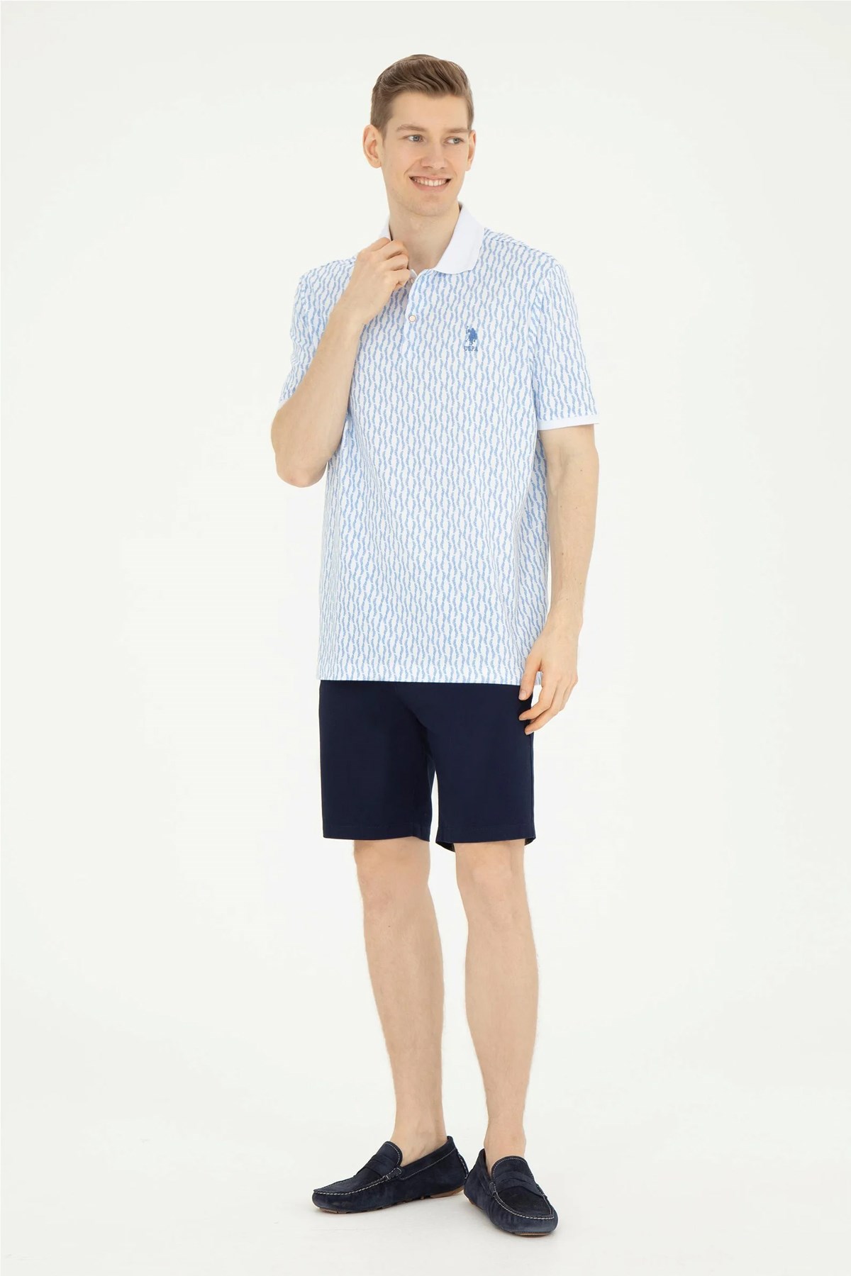 U.S. Polo Assn. Erkek Regular Tişört 50281520-VR032 Mavi