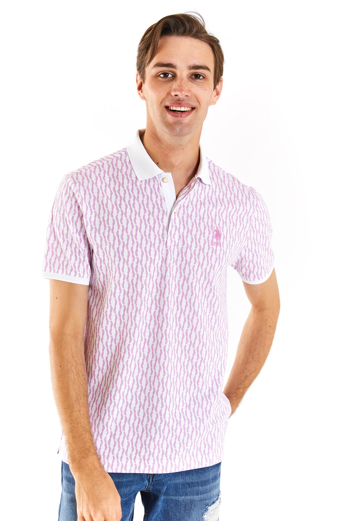 U.S. Polo Assn. Erkek Tişört 50281520-VR037 Pembe