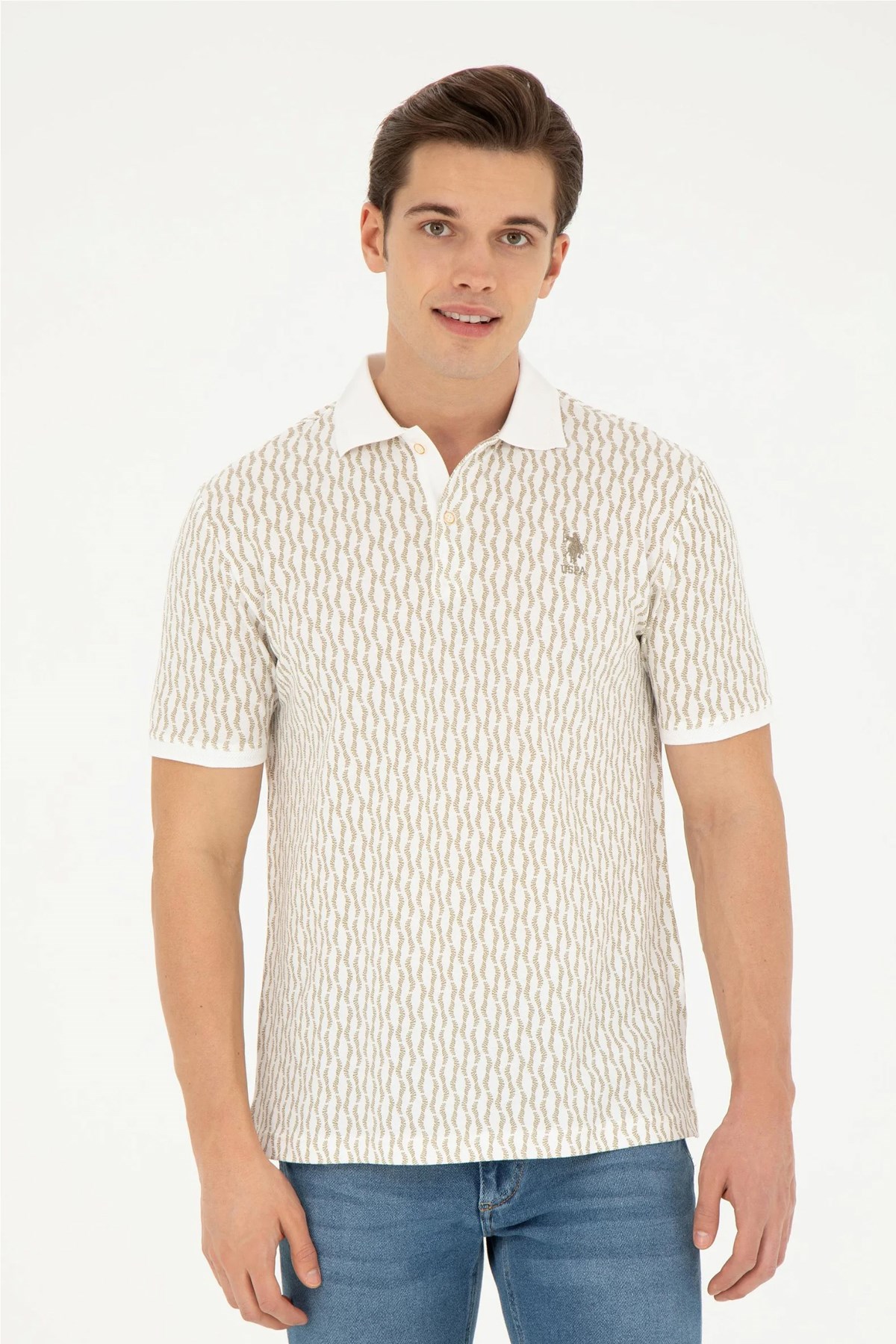 U.S. Polo Assn. Erkek Tişört 50281520-VR183 Haki
