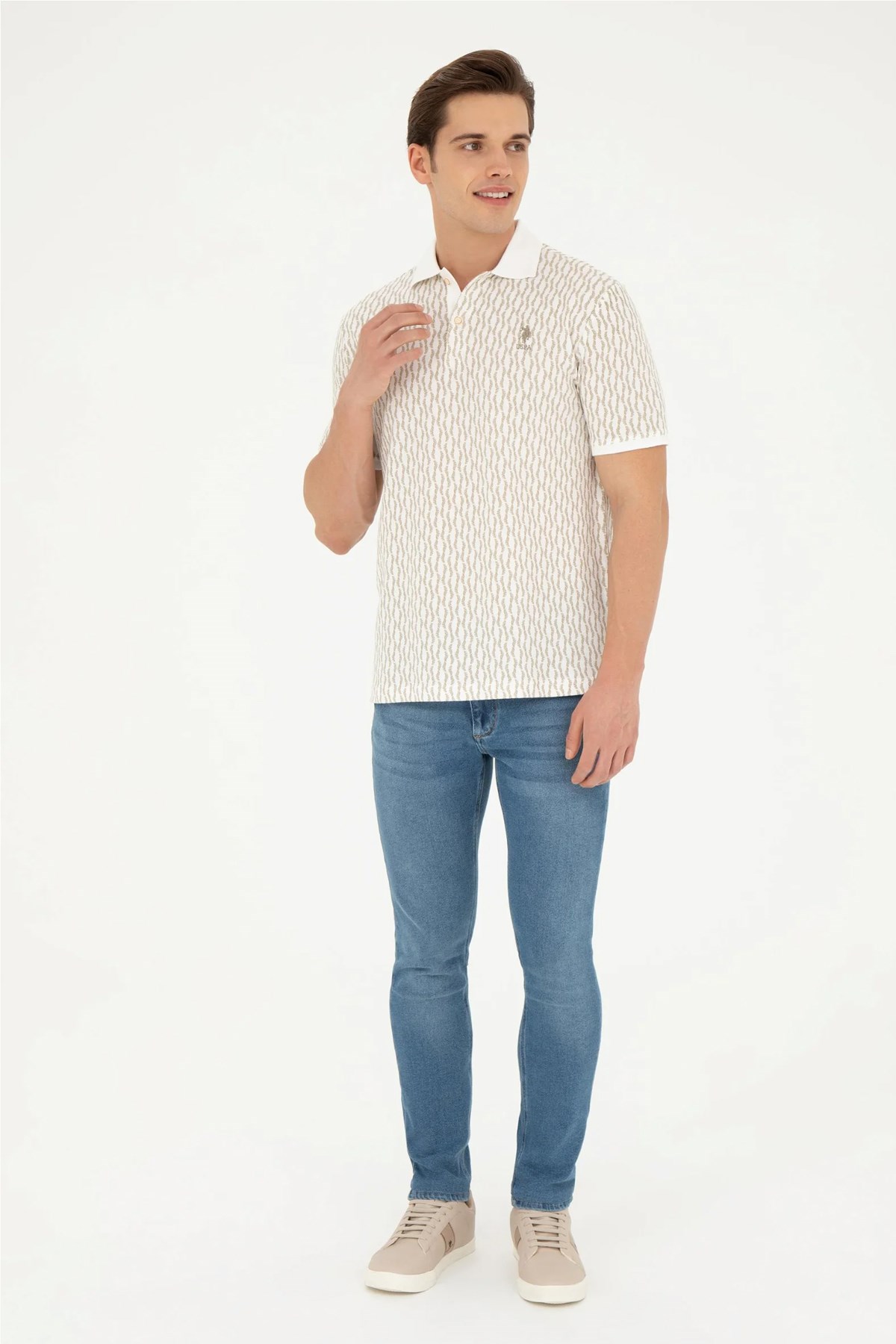 U.S. Polo Assn. Erkek Tişört 50281520-VR183 Haki