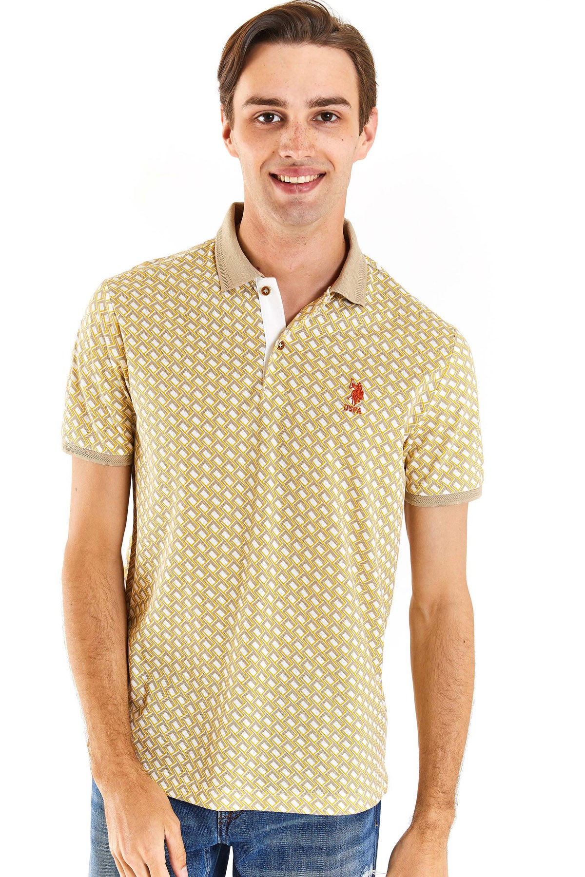 U.S. Polo Assn. Erkek Tişört 50281523-VR183 Haki