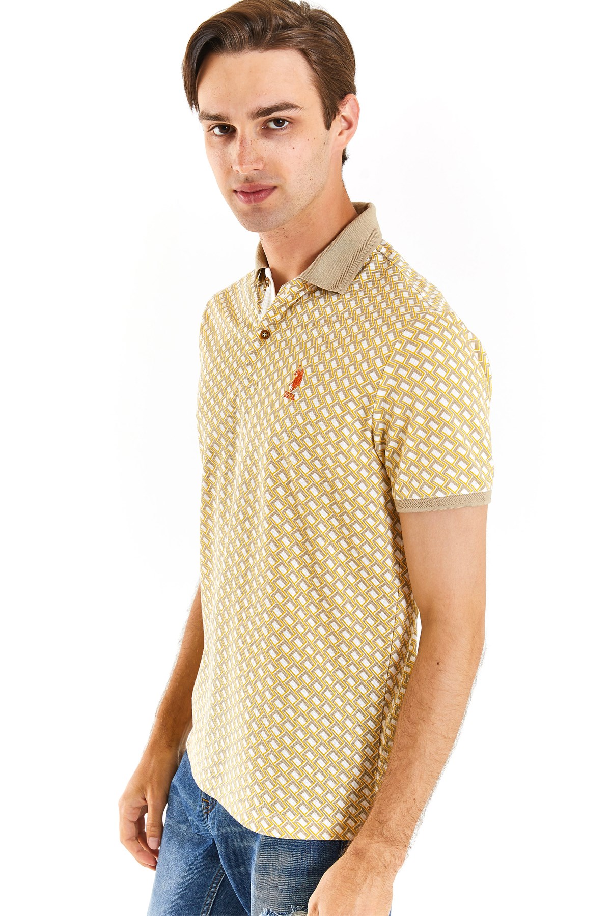 U.S. Polo Assn. Erkek Tişört 50281523-VR183 Haki