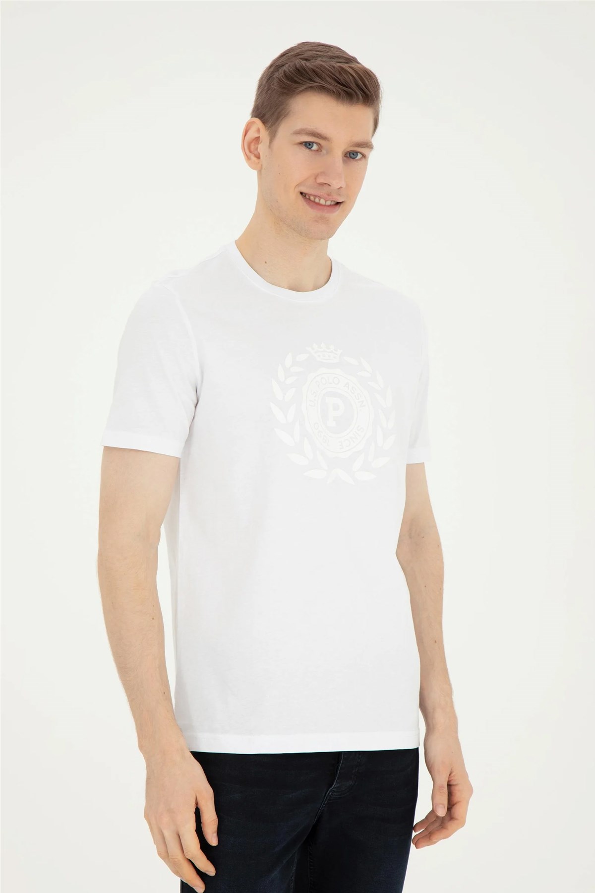 U.S. Polo Assn. Erkek Regular Tişört 50281567-VR013 Beyaz