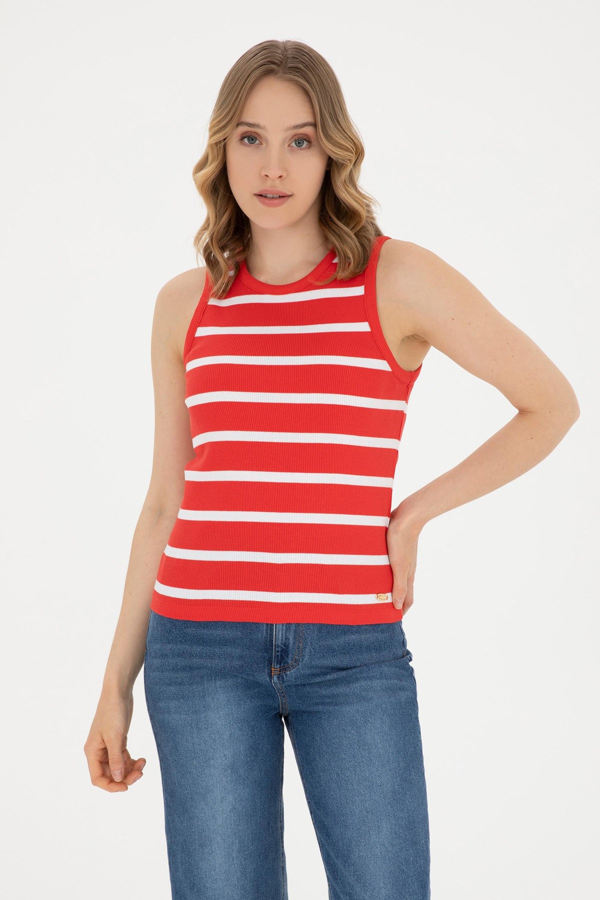 U.S. Polo Assn. Ex.Slim Kadın Tişört 50281783-VR030 Kırmızı