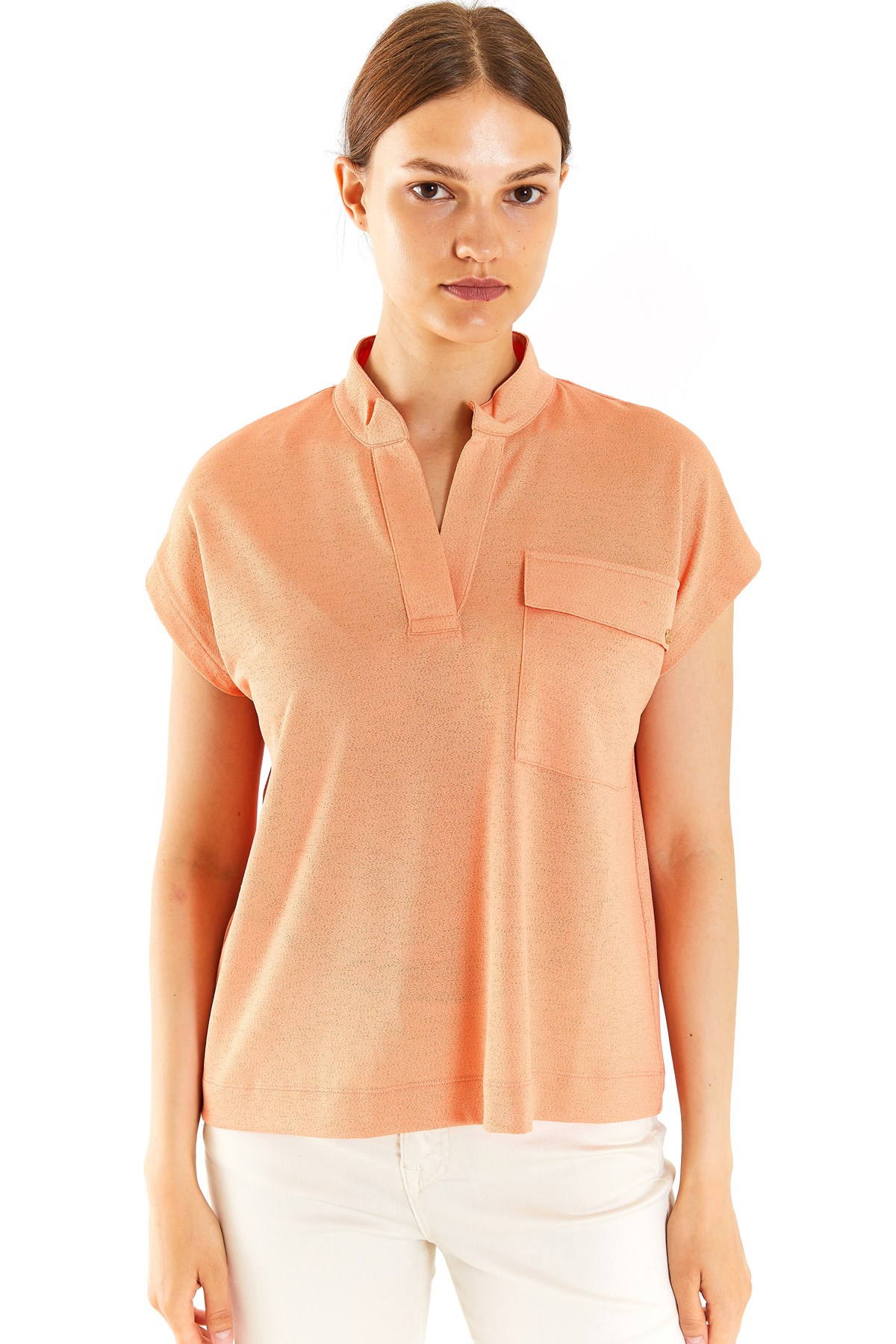 U.S. Polo Assn. Kadın Tişört 50281814-VR047 Somon