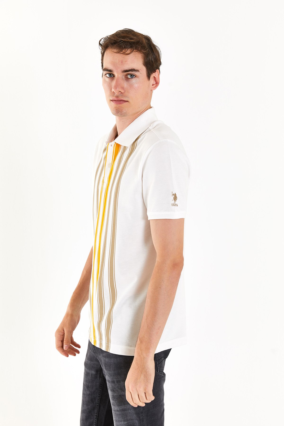 U.S. Polo Assn. Erkek Tişört 50281954-VR019 Bej