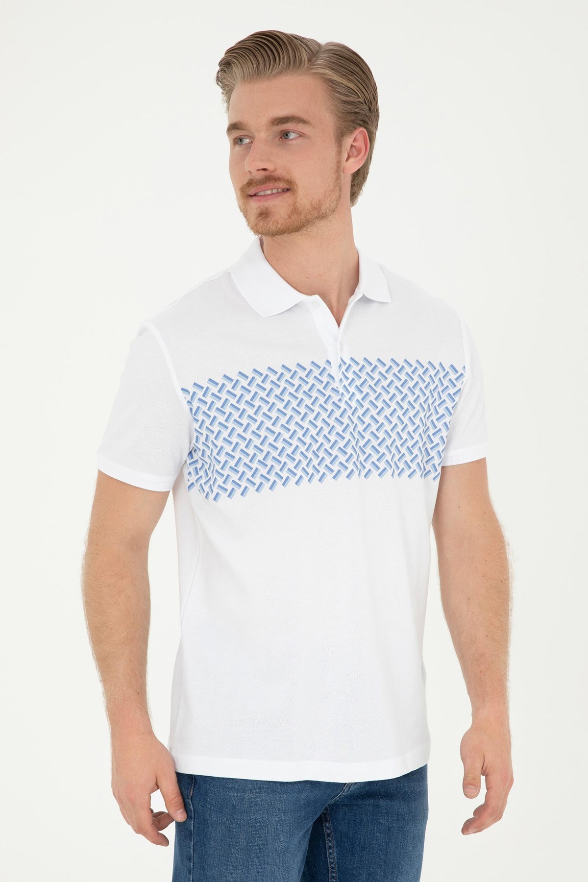 U.S. Polo Assn. Erkek Tişört  50281956-VR003 Mavi