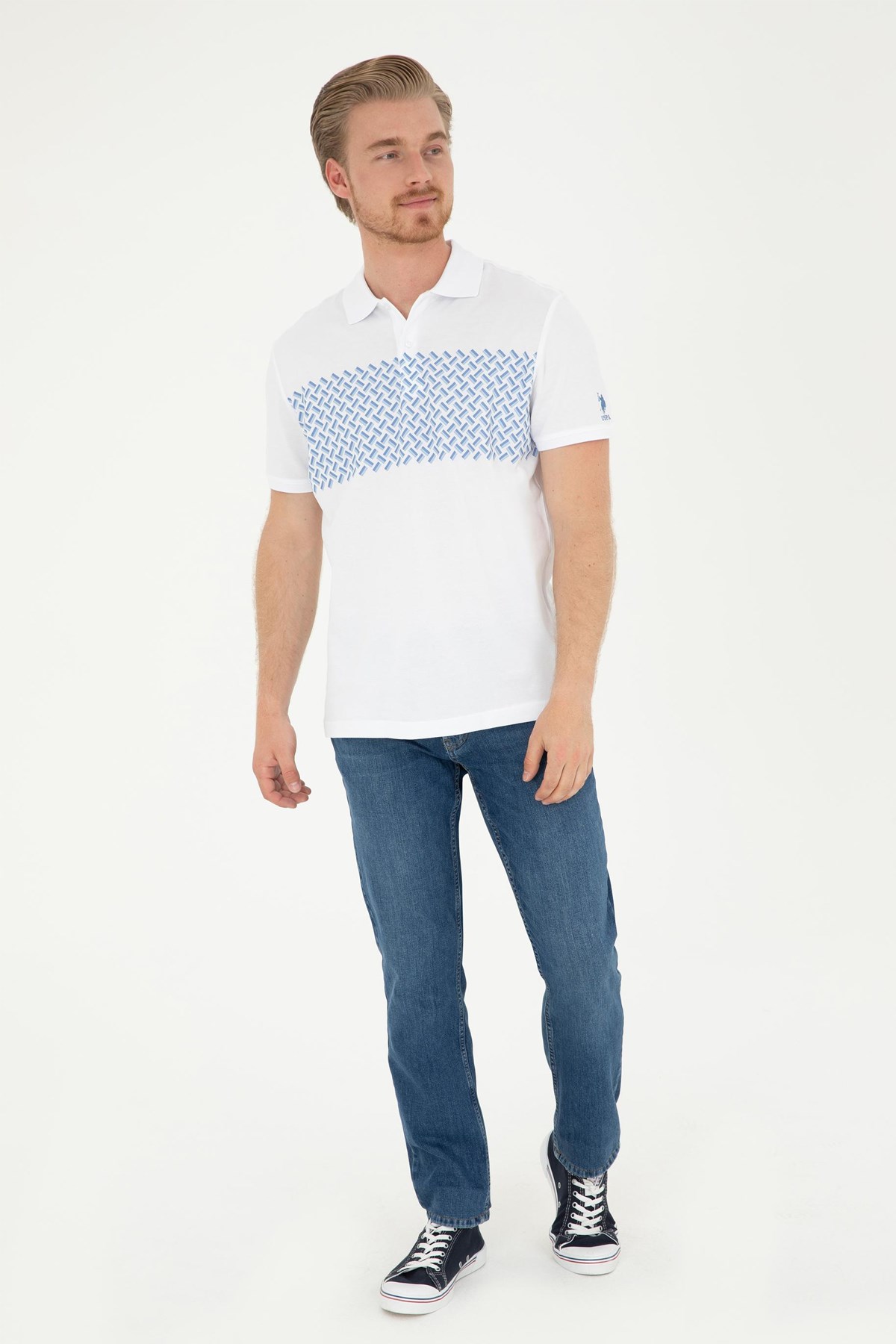 U.S. Polo Assn. Erkek Tişört  50281956-VR003 Mavi