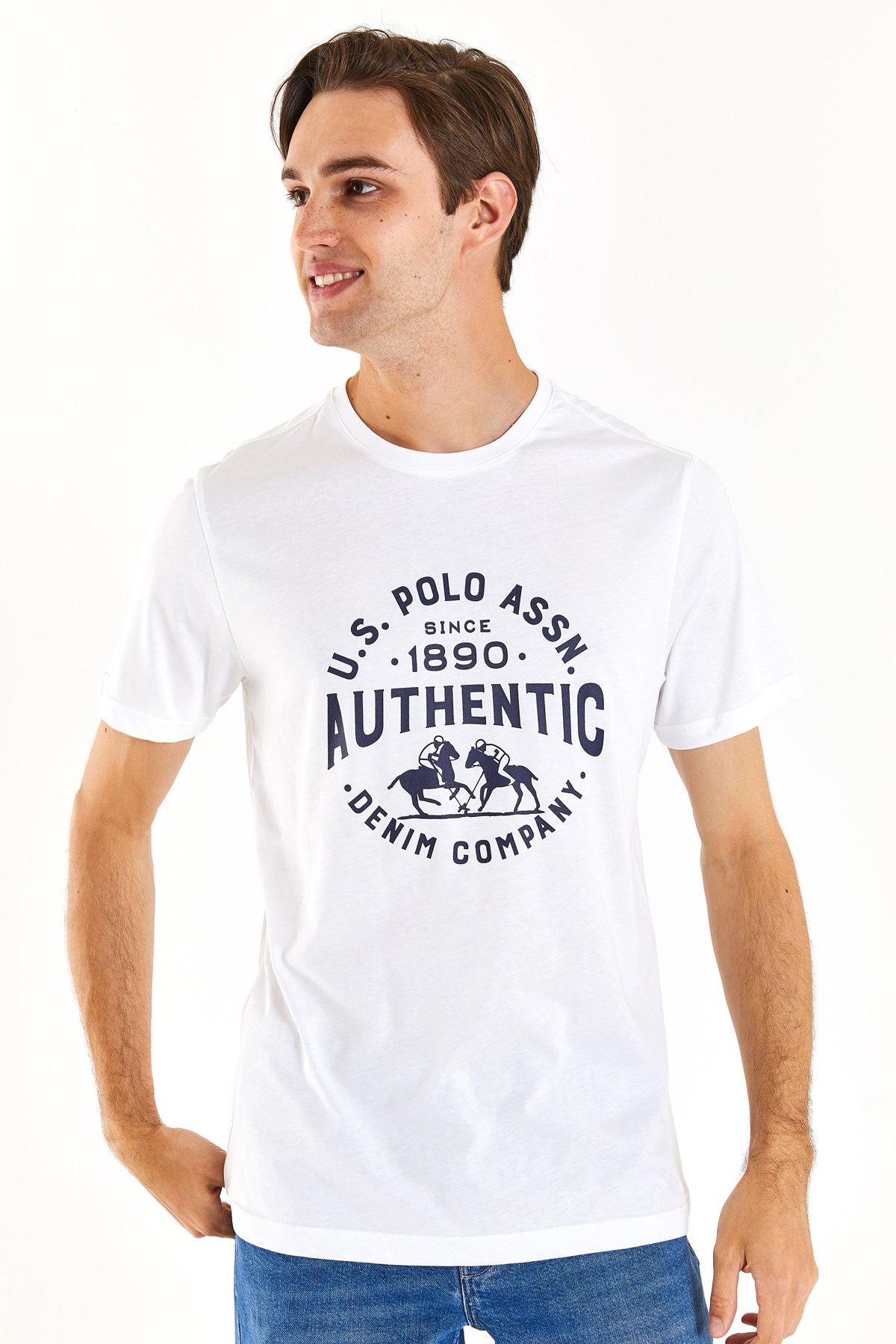 U.S. Polo Assn. Erkek Tişört 50282005-VR013 Beyaz