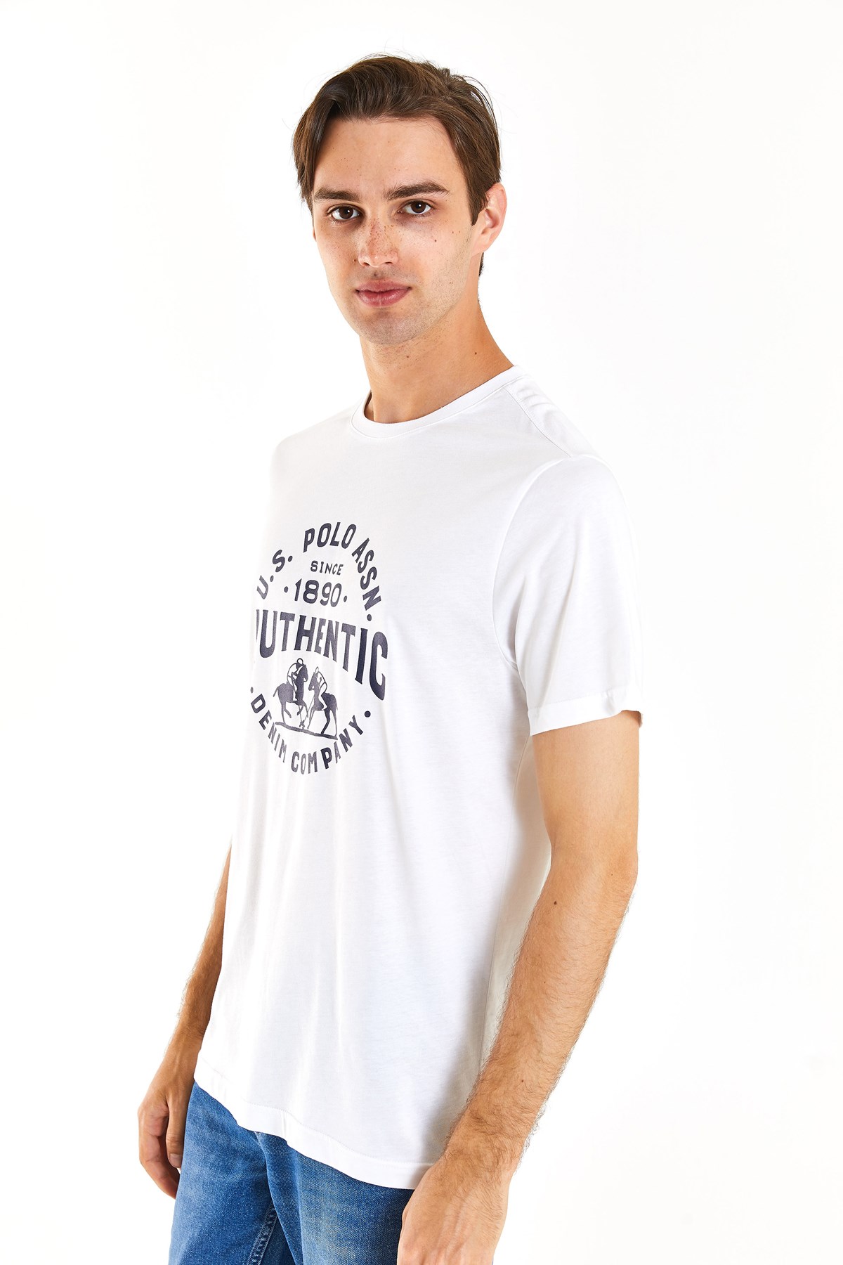 U.S. Polo Assn. Erkek Tişört 50282005-VR013 Beyaz