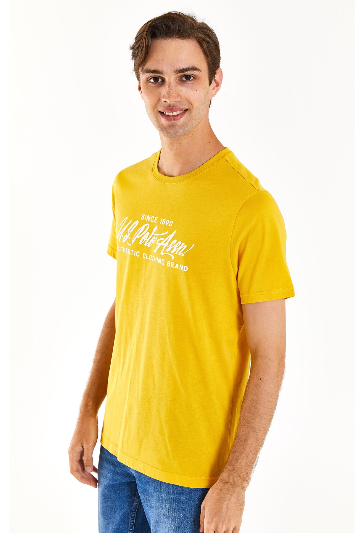 U.S. Polo Assn. Erkek Regular Tişört 50282007-VR043 Sarı