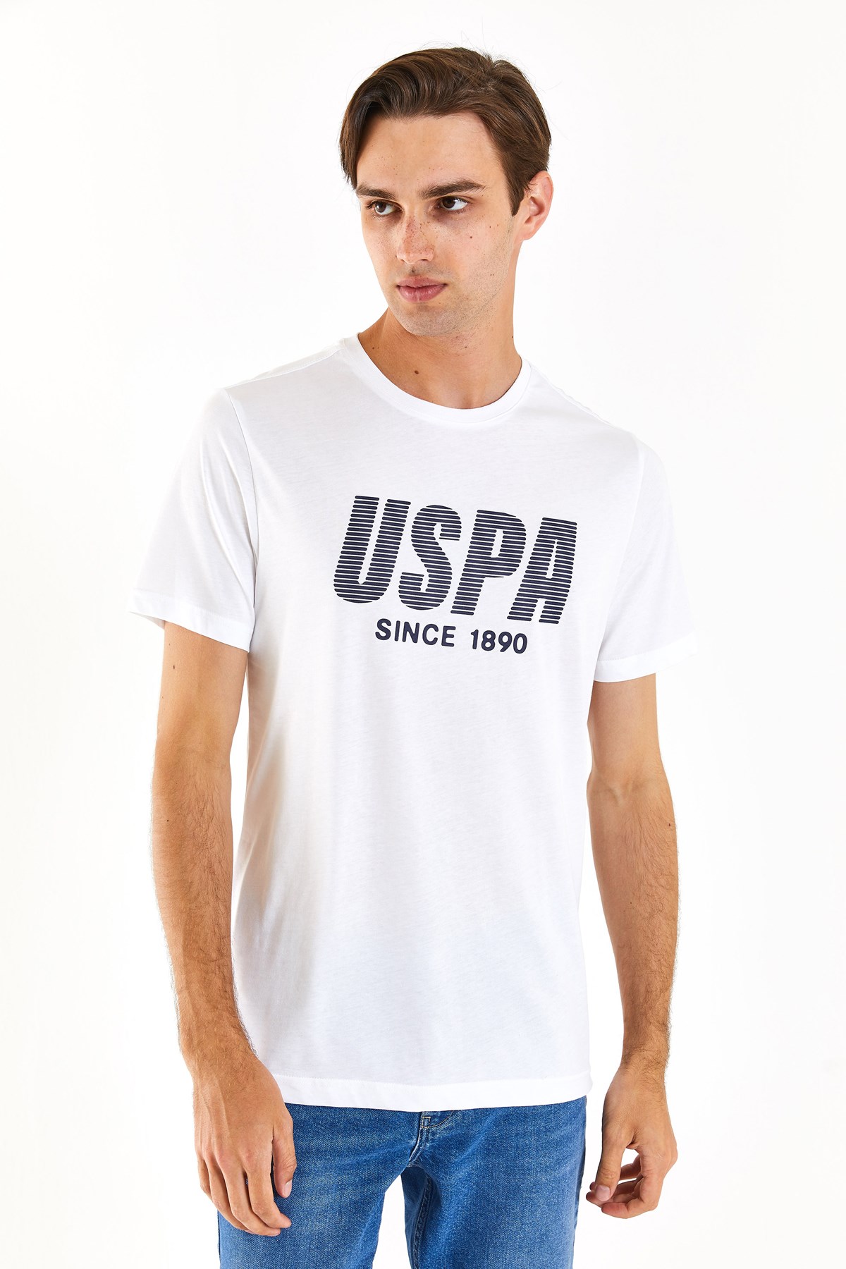 U.S. Polo Assn. Erkek Tişört 50282027-VR013 Beyaz