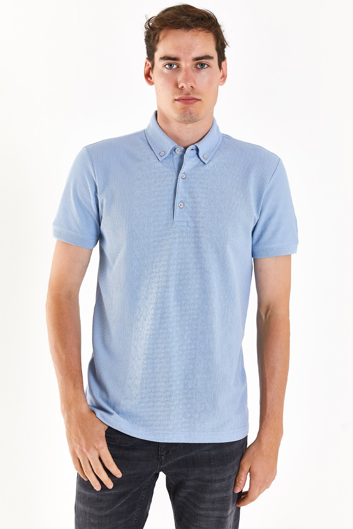 U.S. Polo Assn. Erkek Slim Fit Tişört 50282502-VR003 Mavi