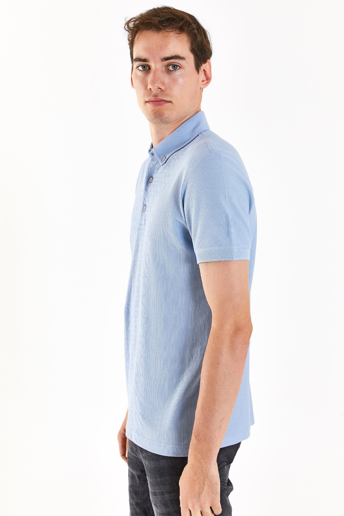 U.S. Polo Assn. Erkek Slim Fit Tişört 50282502-VR003 Mavi