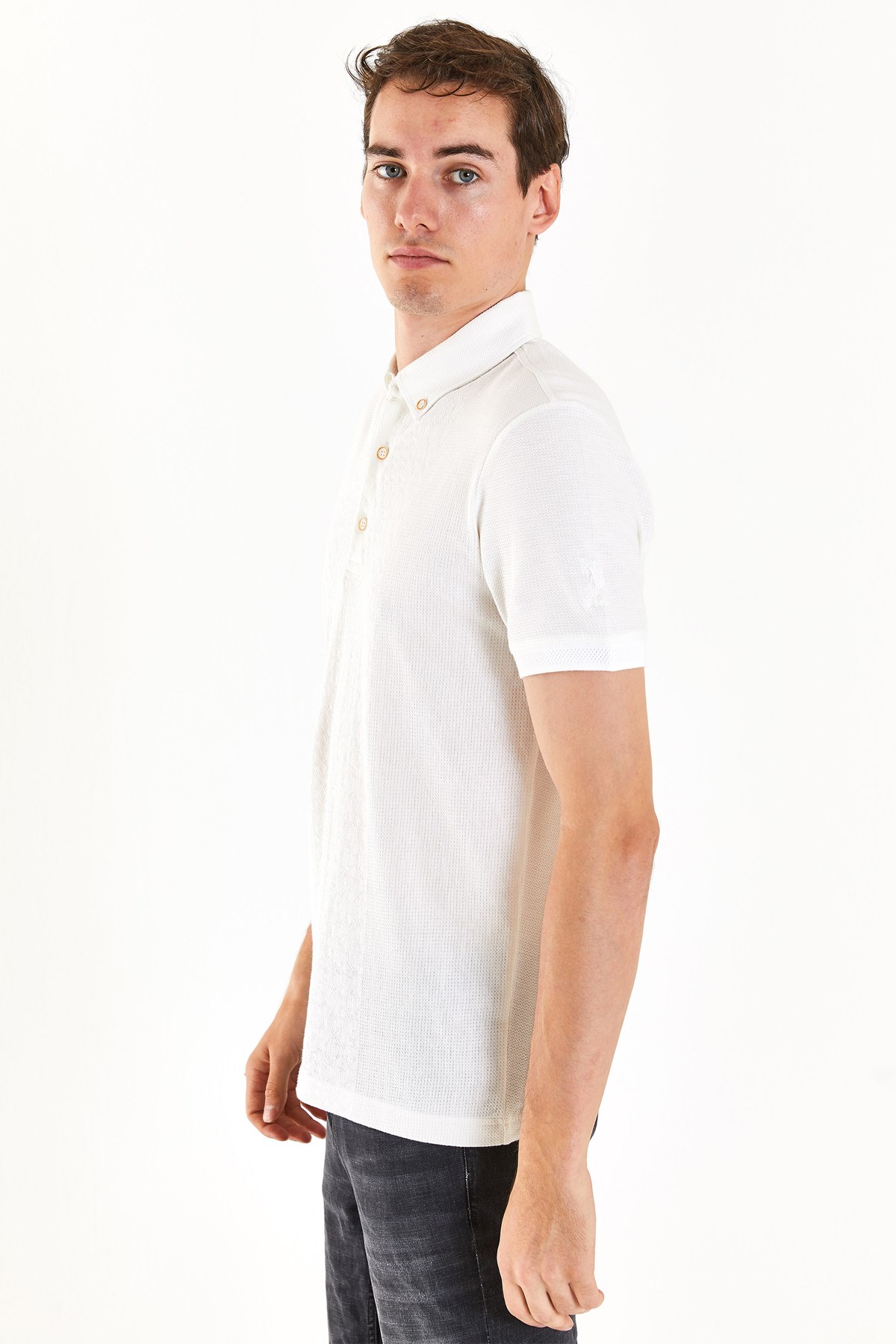 U.S. Polo Assn. Erkek Slim Fit Tişört 50282502-VR013 Beyaz