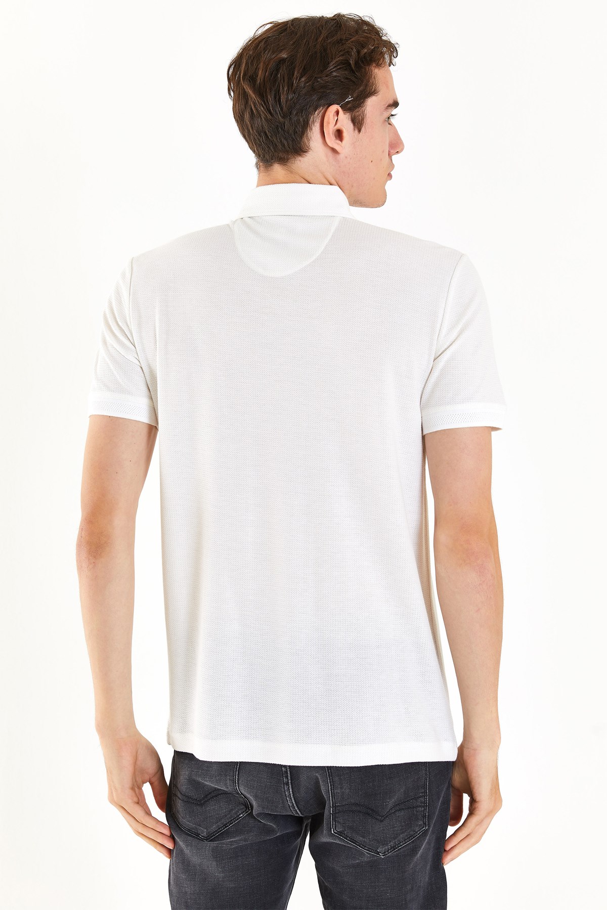 U.S. Polo Assn. Erkek Slim Fit Tişört 50282502-VR013 Beyaz