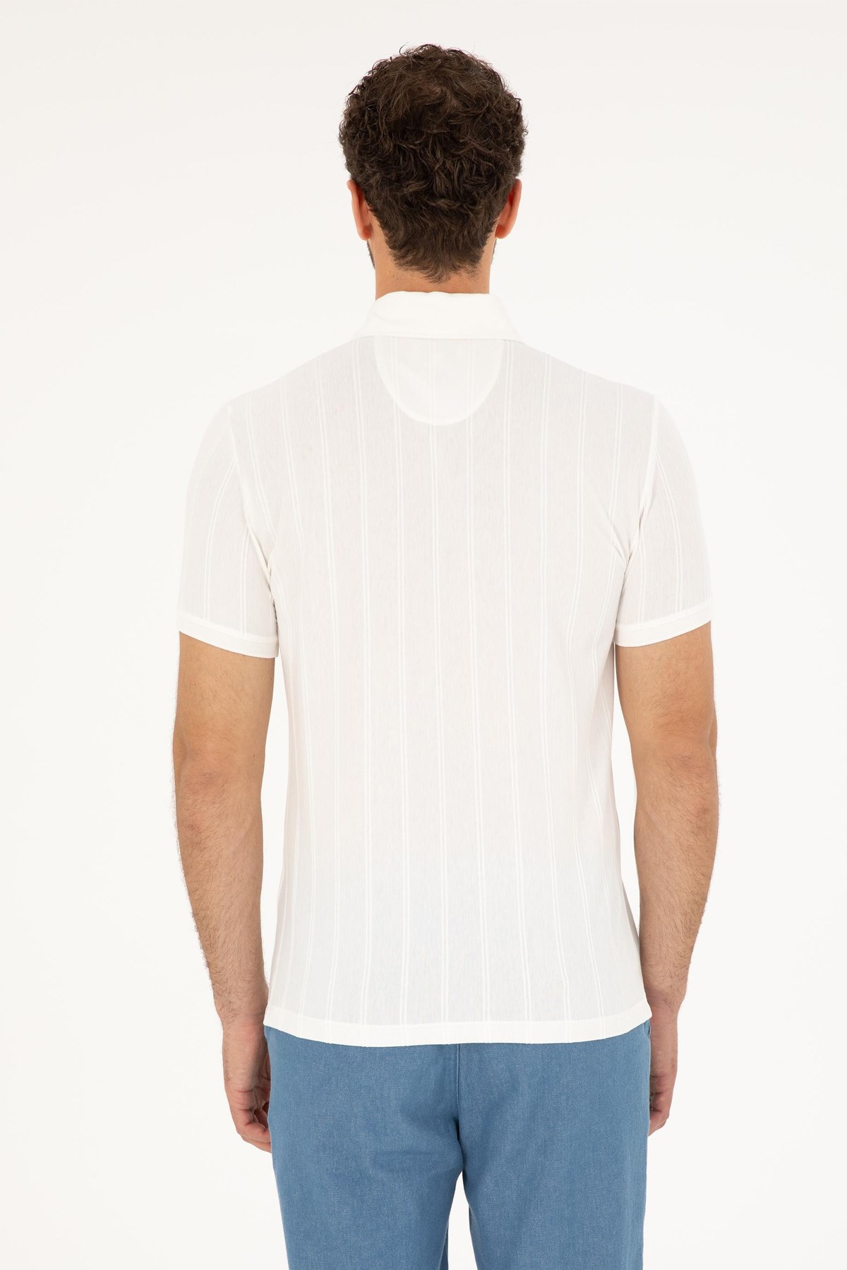 U.S. Polo Assn. Erkek Tişört  50282506-VR019 Ekru