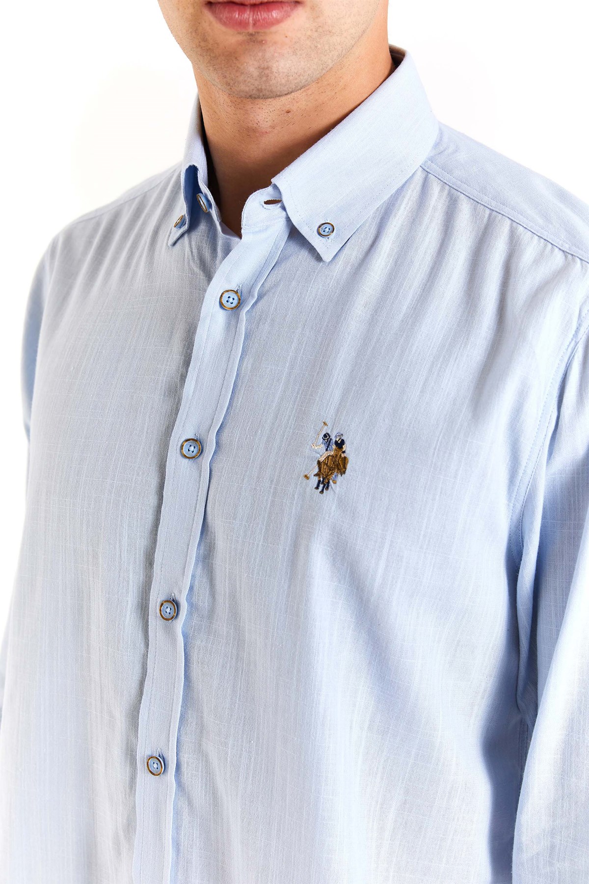 U.S. Polo Assn. Erkek Regular Gömlek 50282588-VR003 Mavi