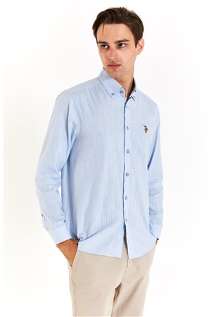 U.S. Polo Assn. Erkek Regular Gömlek 50282588-VR003 Mavi