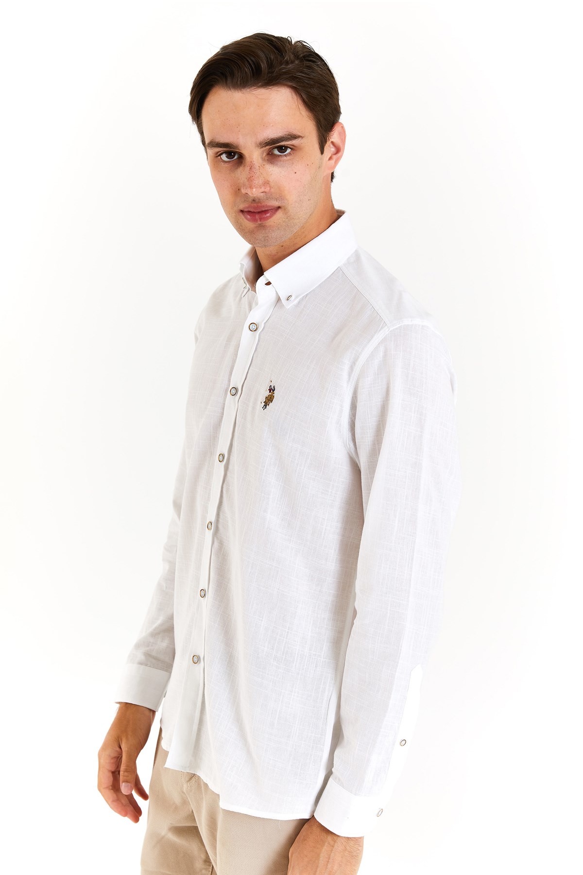 U.S. Polo Assn. Erkek Regular Gömlek 50282588-VR013 Beyaz
