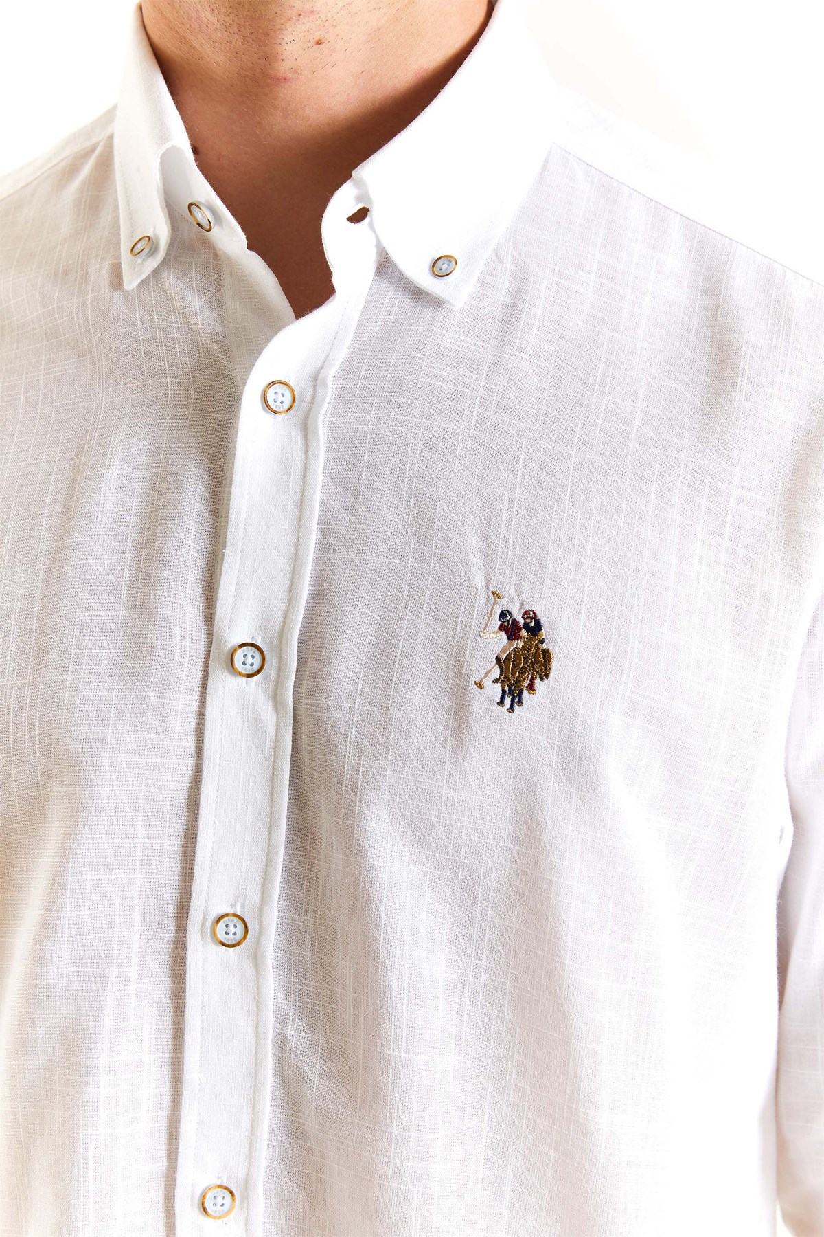 U.S. Polo Assn. Erkek Regular Gömlek 50282588-VR013 Beyaz