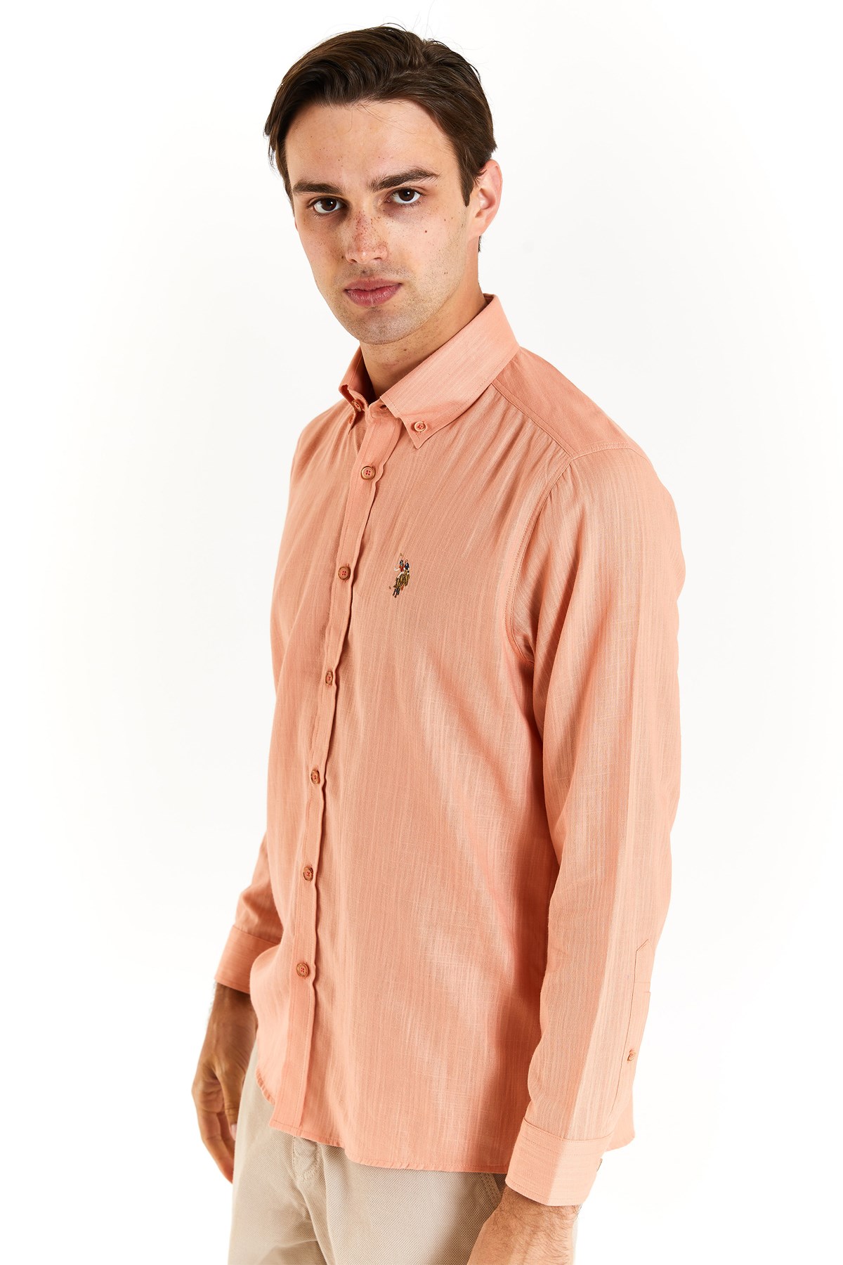 U.S. Polo Assn. Erkek Regular Gömlek 50282588-VR047 Turuncu