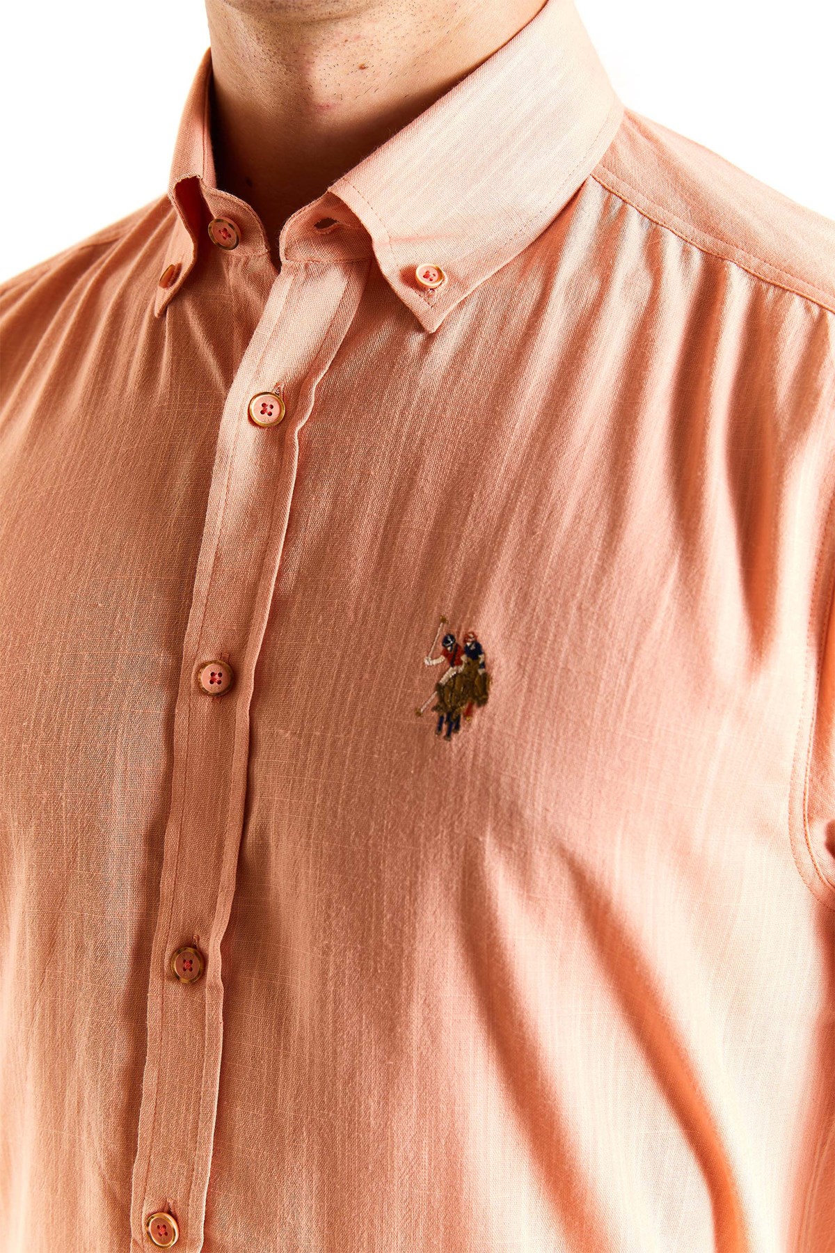 U.S. Polo Assn. Erkek Regular Gömlek 50282588-VR047 Turuncu