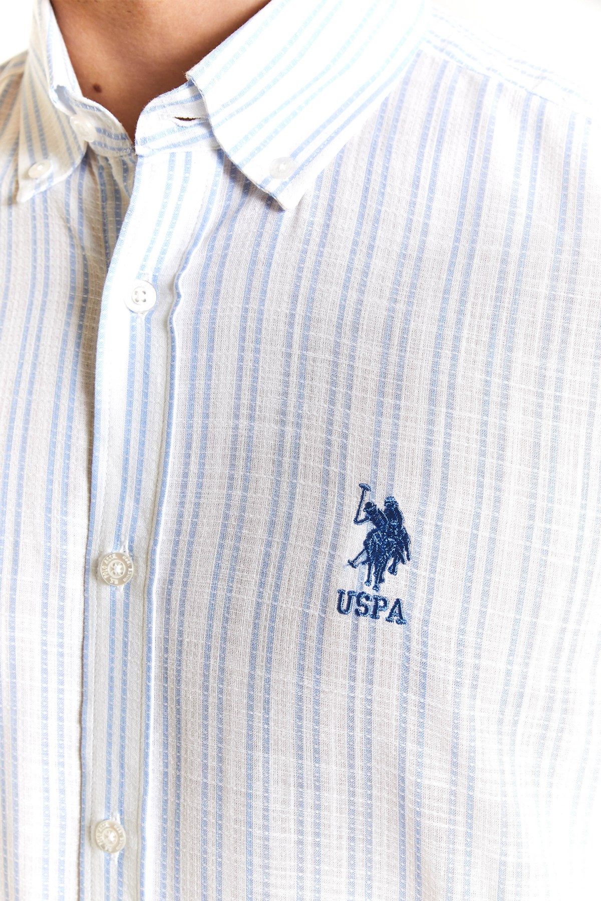 U.S. Polo Assn. Erkek Gömlek 50282870-VR003 Mavi