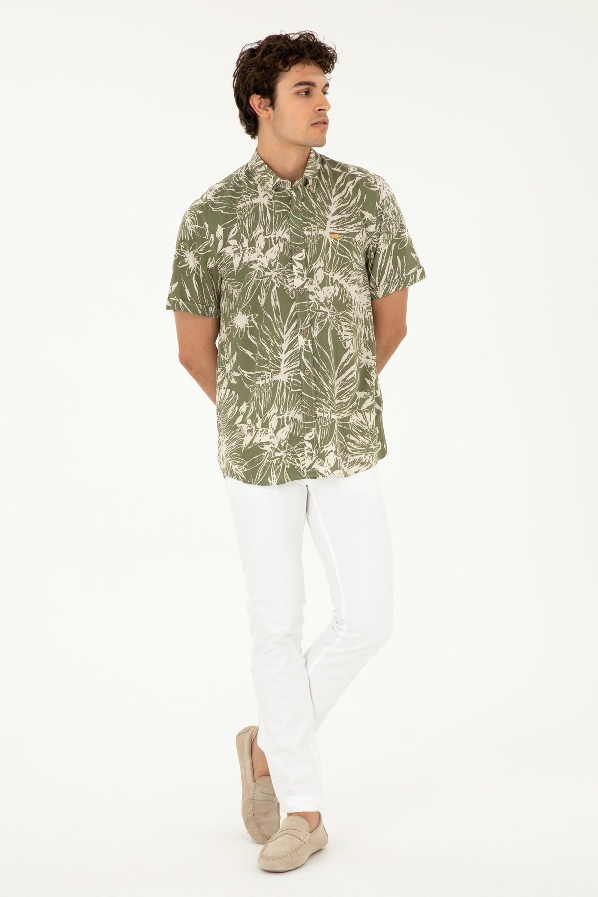 U.S. Polo Assn. Erkek Gömlek 50283666-VR027 Haki