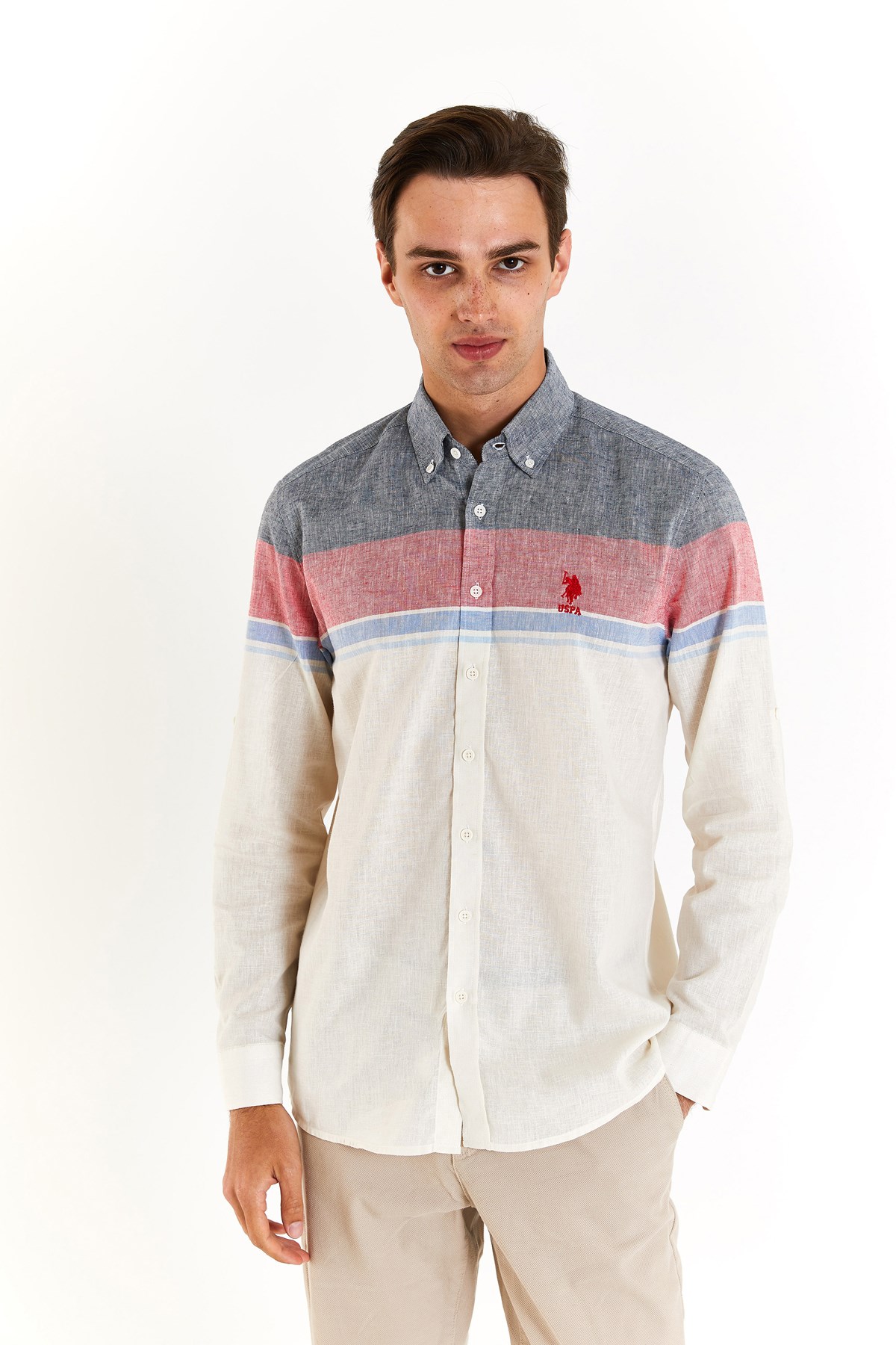 U.S. Polo Assn. Erkek Gömlek 50283691-VR030 Kırmızı