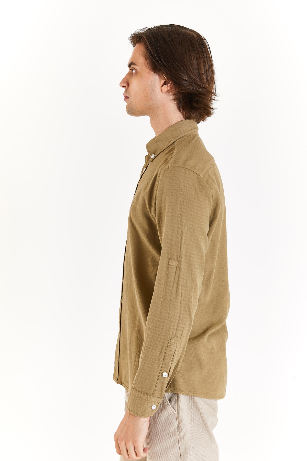 U.S. Polo Assn. Erkek Gömlek 50283718-VR027 Haki
