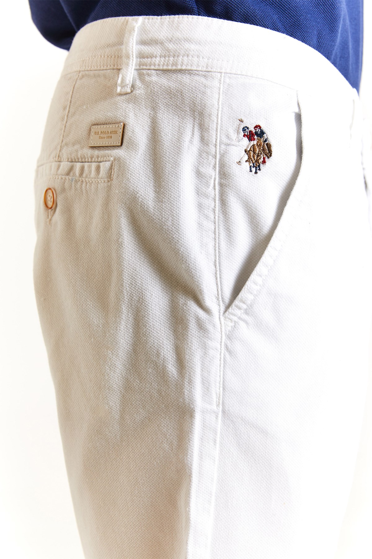 U.S. Polo Assn. Erkek Regular Bermuda Şort 50283928-VR013 Beyaz