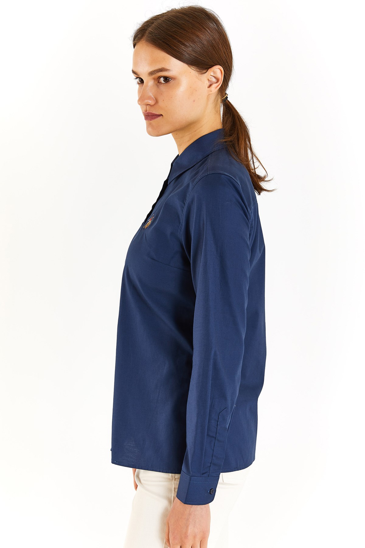 U.S. Polo Assn. Kadın Slim Gömlek 50283987-VR033 Lacivert