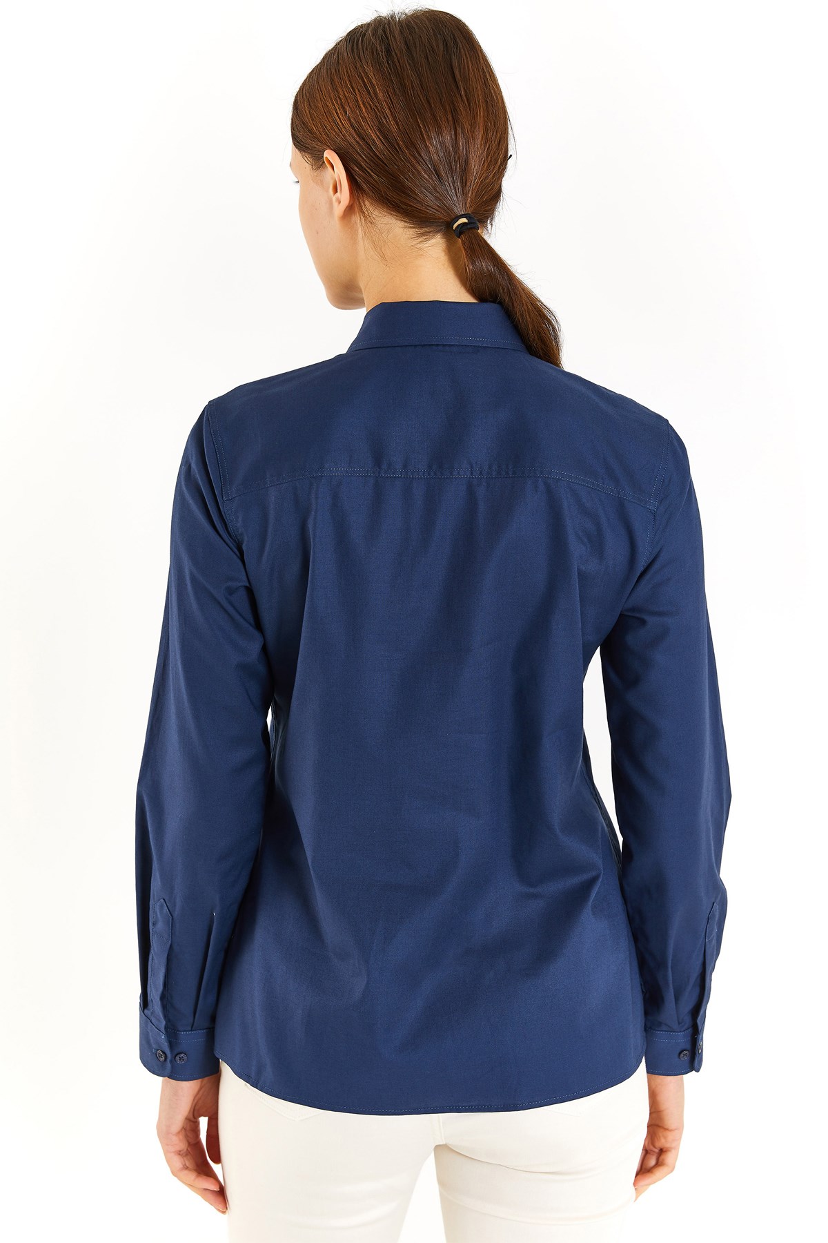 U.S. Polo Assn. Kadın Slim Gömlek 50283987-VR033 Lacivert